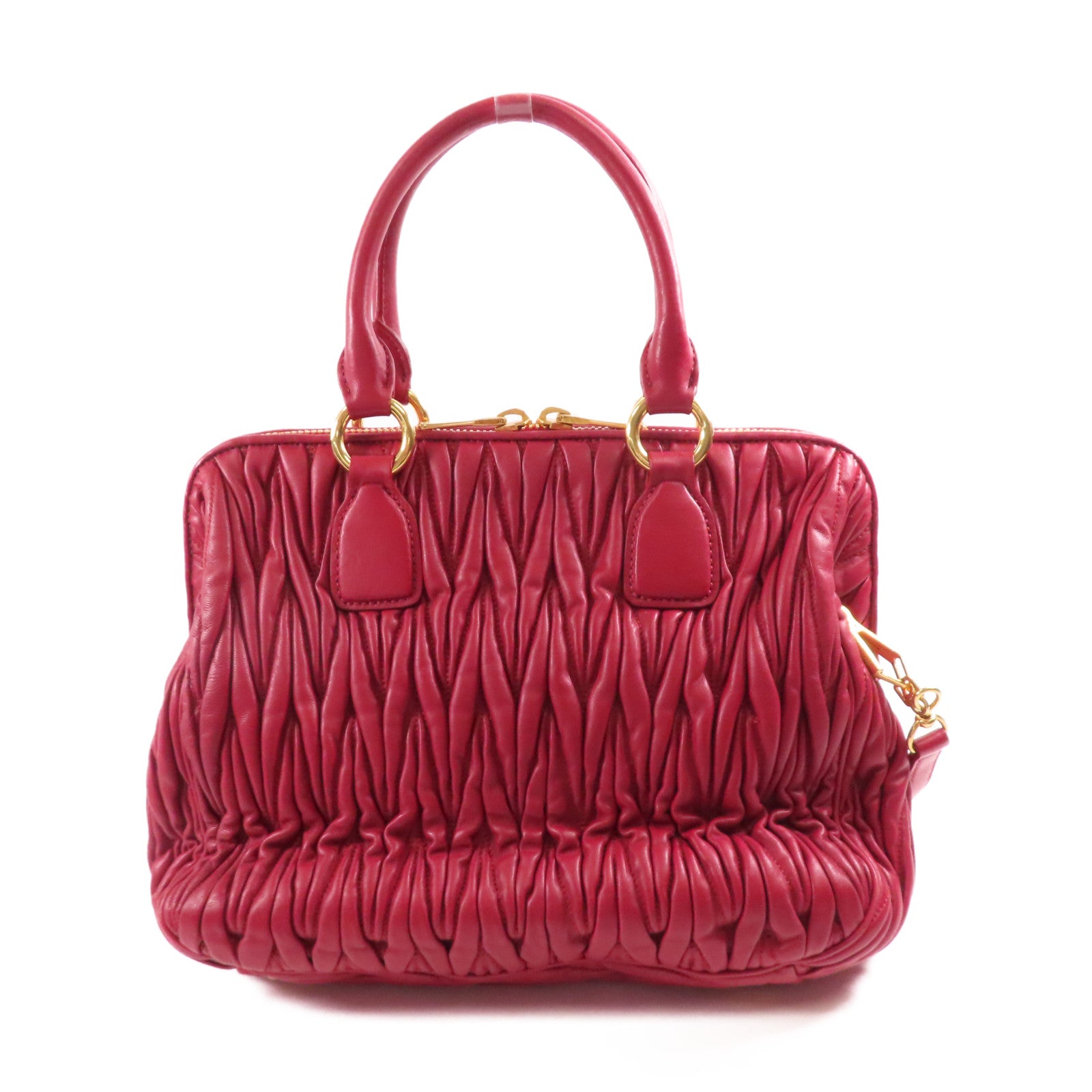 Miu Miu 皮革2 Way Shoulder金扣手挽肩背兩用袋