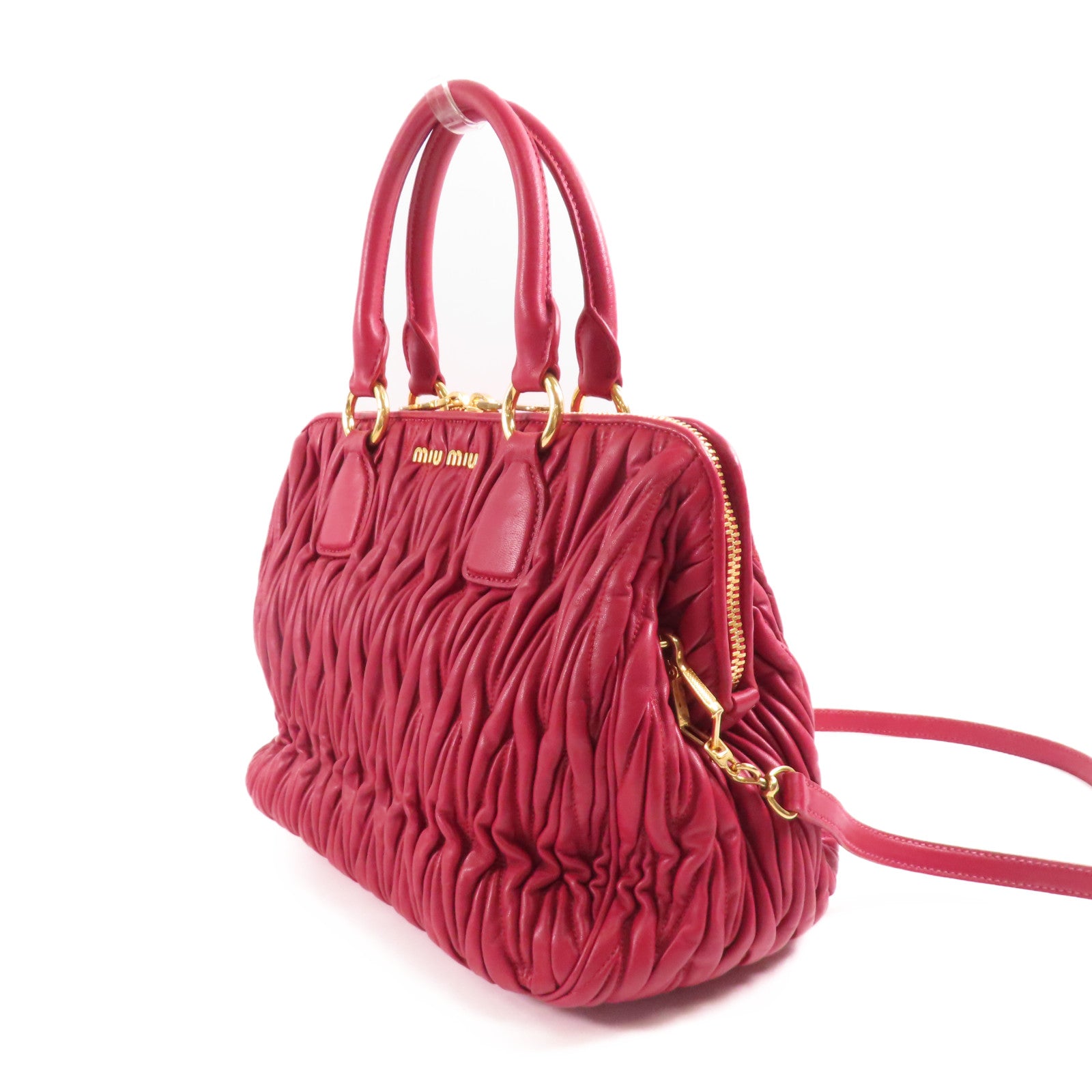 Miu Miu 皮革2 Way Shoulder金扣手挽肩背兩用袋