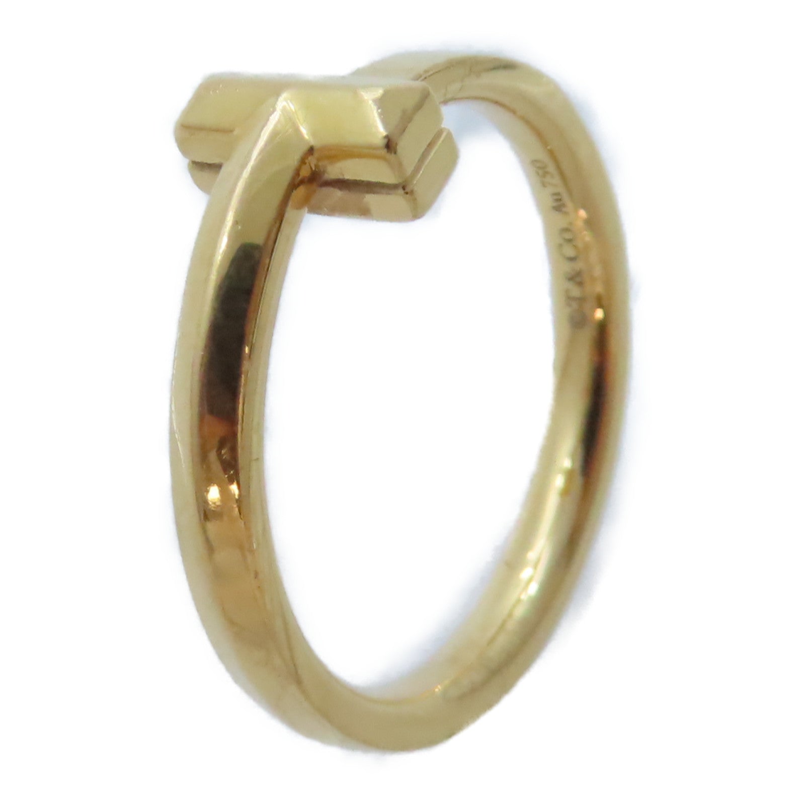 TIFFANY＆CO 18K黃金T Ring戒指US#6.5