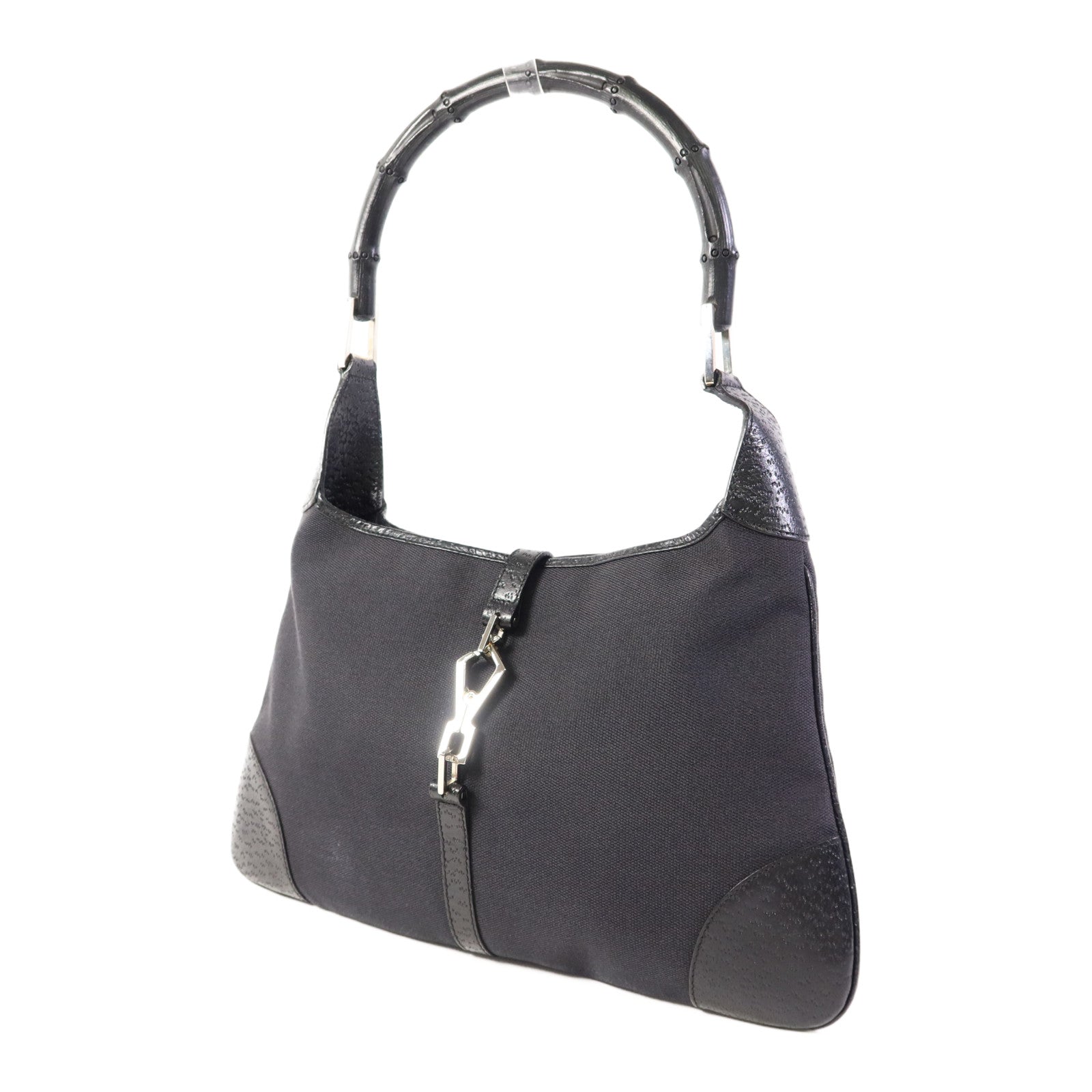 GUCCI 帆布Jackie 1961銀扣肩背袋