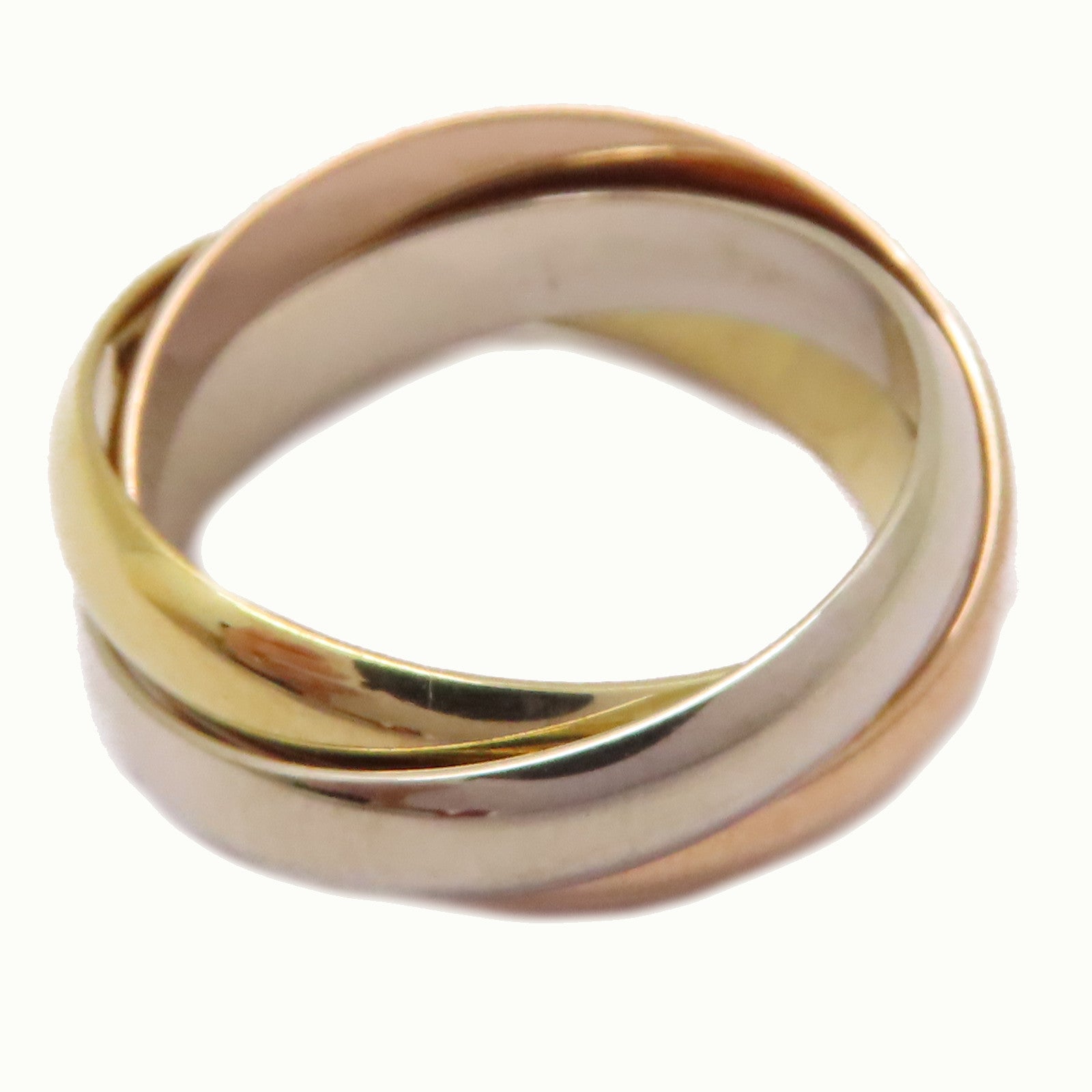 CARTIER 【激減優惠】18K黃金/白金/玫瑰金Trinity Ring戒指US#5.25/Cartier#50