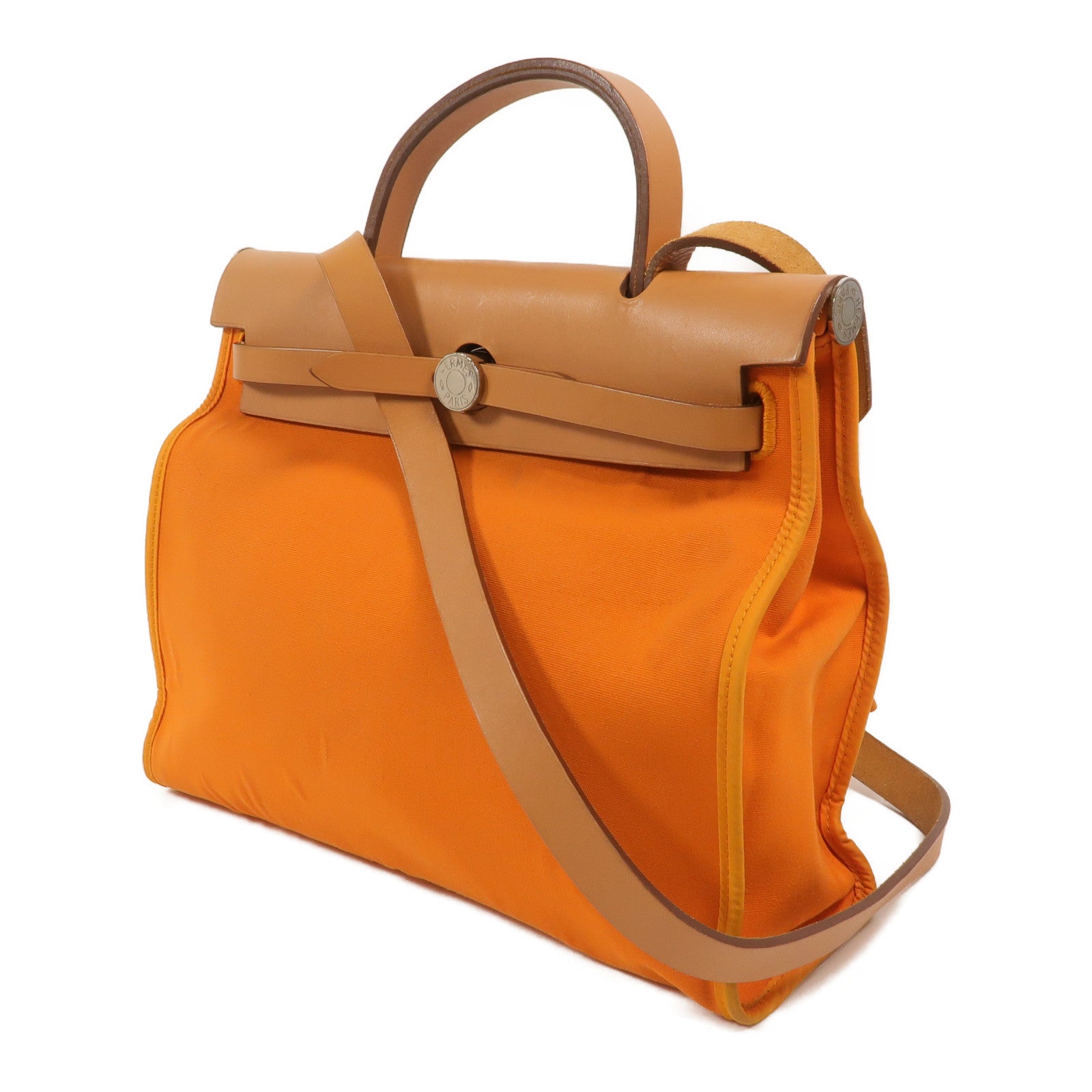 HERMES 帆布Herbag PM手挽肩背兩用袋Orange H
