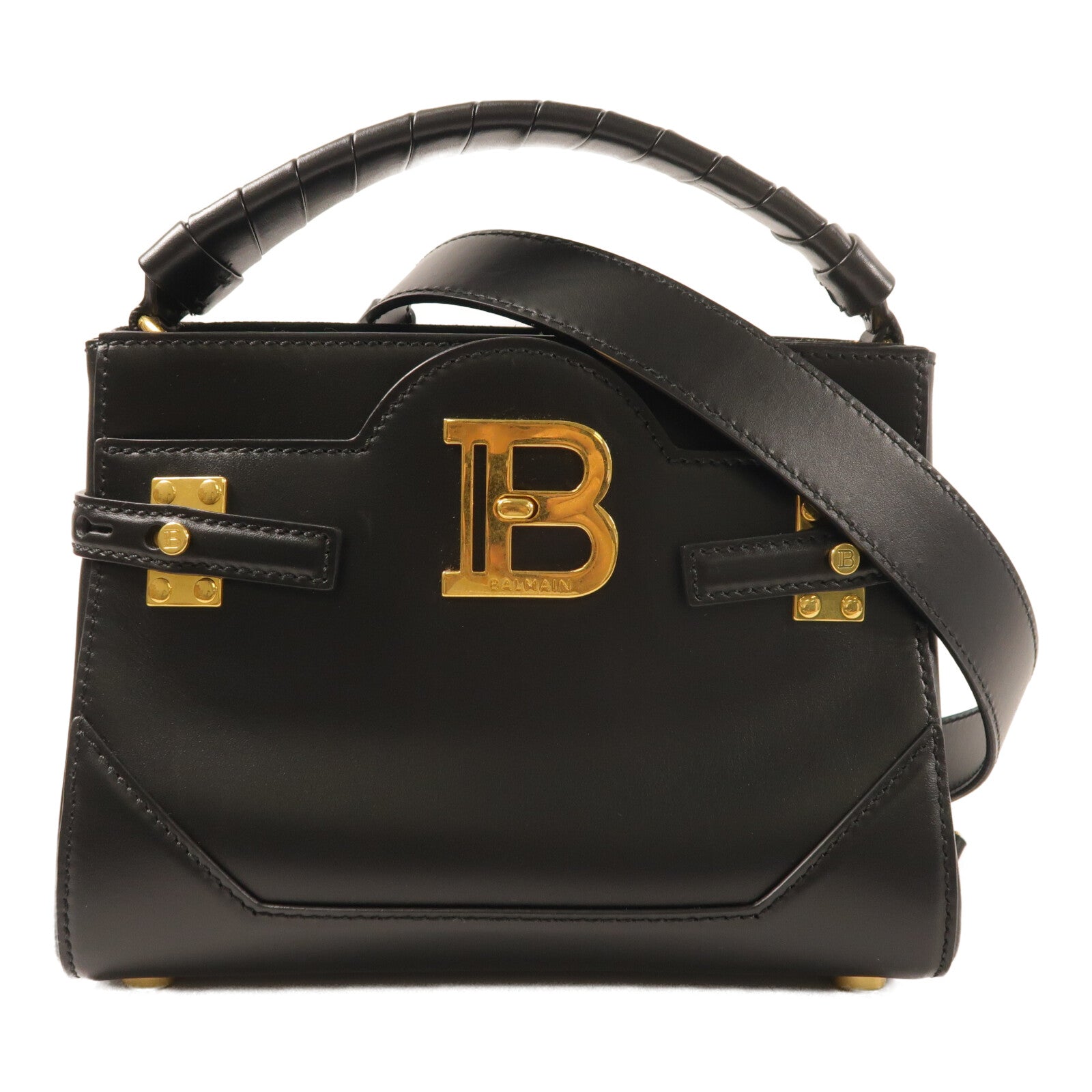 BALMAIN 牛皮皮革B-Buzz 22 Mini金扣手挽肩背兩用袋