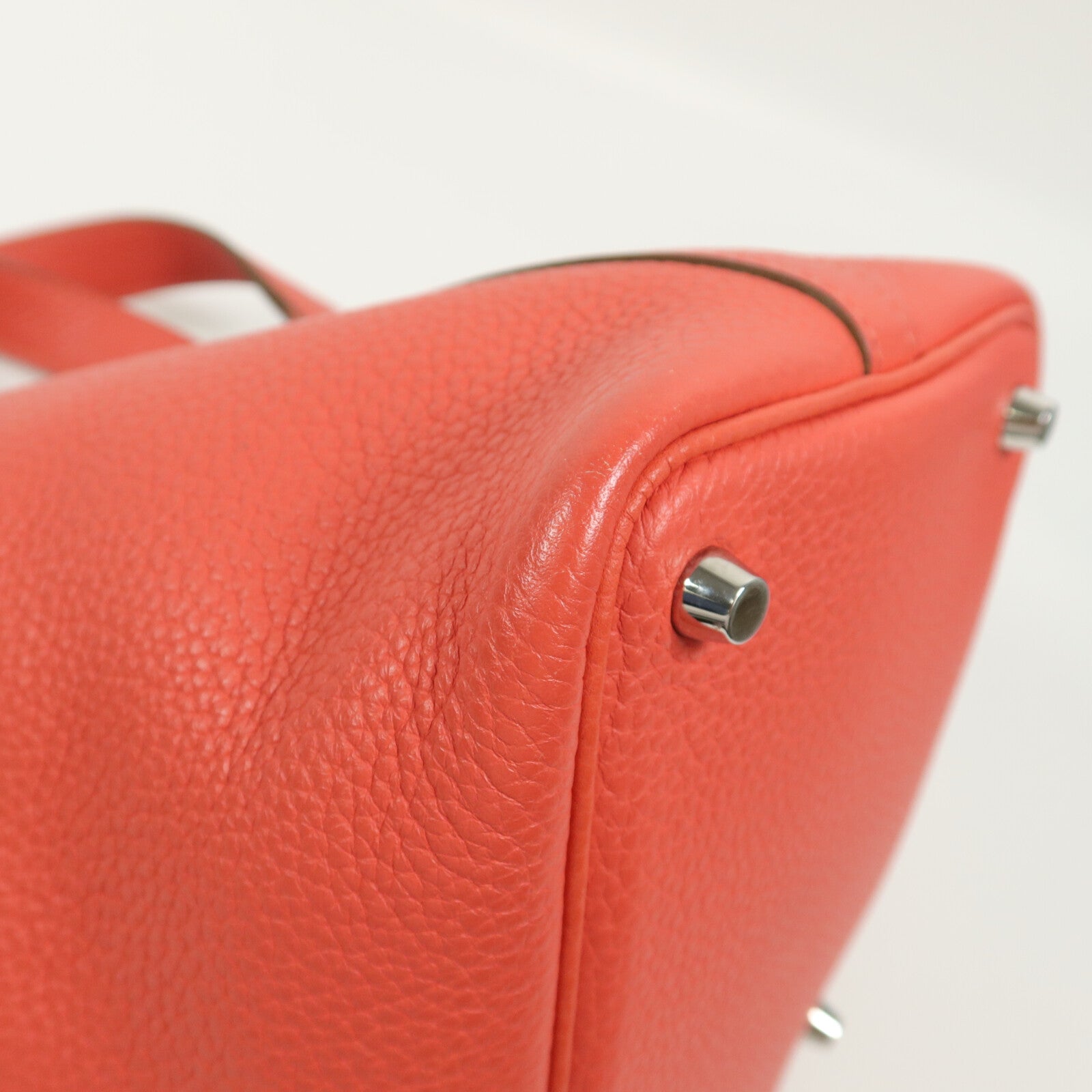 HERMES Taurillion Clemence皮革Picotin PM手挽袋Rose Texas
