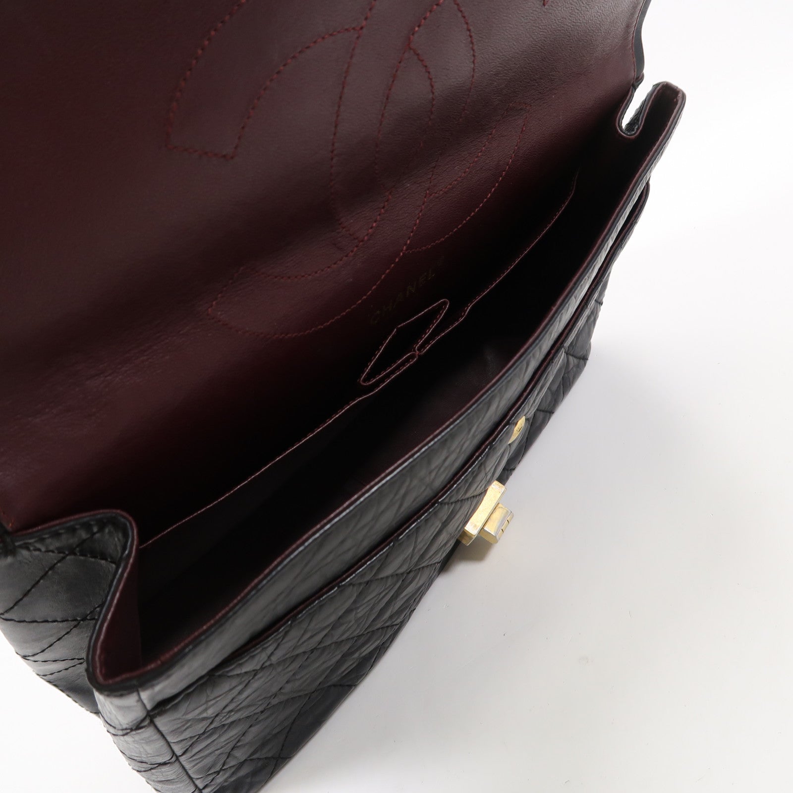 CHANEL 牛皮皮革2.55金扣鏈帶肩背袋