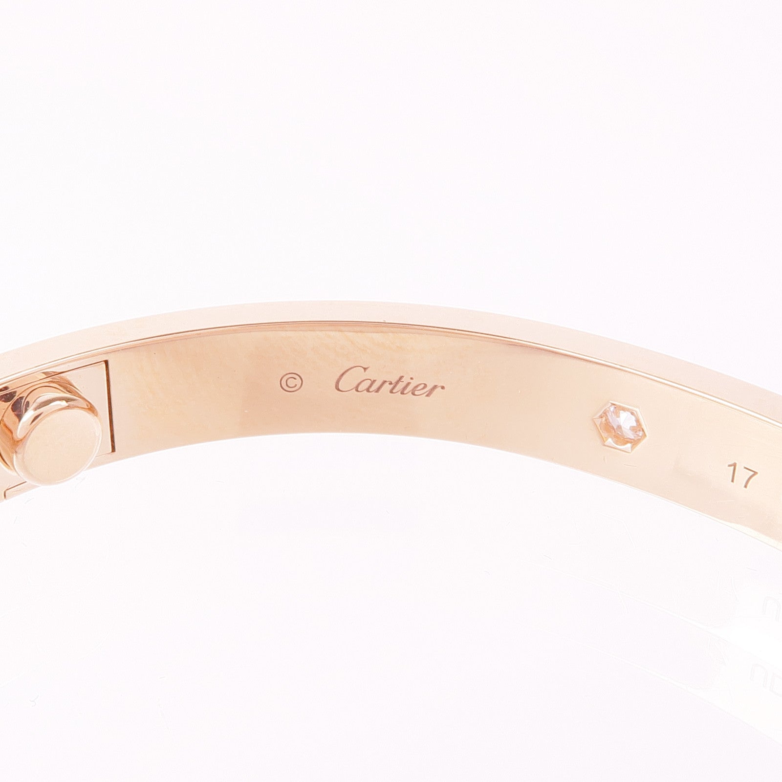 CARTIER 18K玫瑰金Love Bracelet 4P Diamond鑽石手鐲Cartier#17