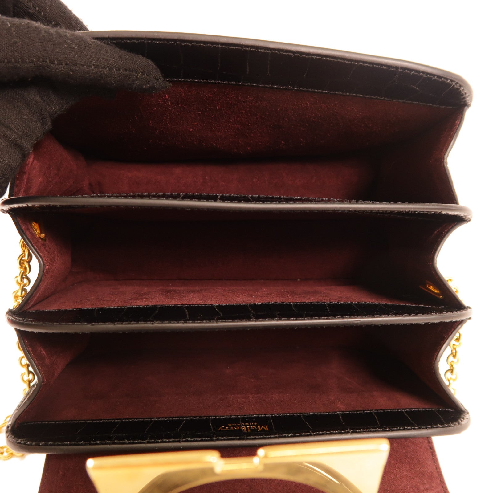 MULBERRY 皮革2Way Shoulder金扣手挽肩背兩用袋