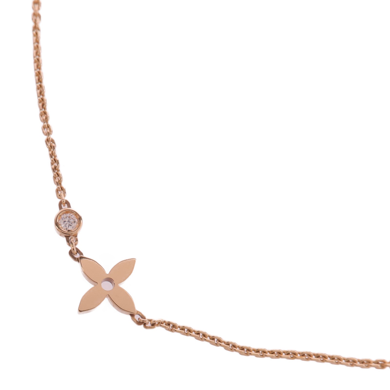 LOUIS VUITTON 18K玫瑰金Idylle Blossom Pendant鑽石項鍊