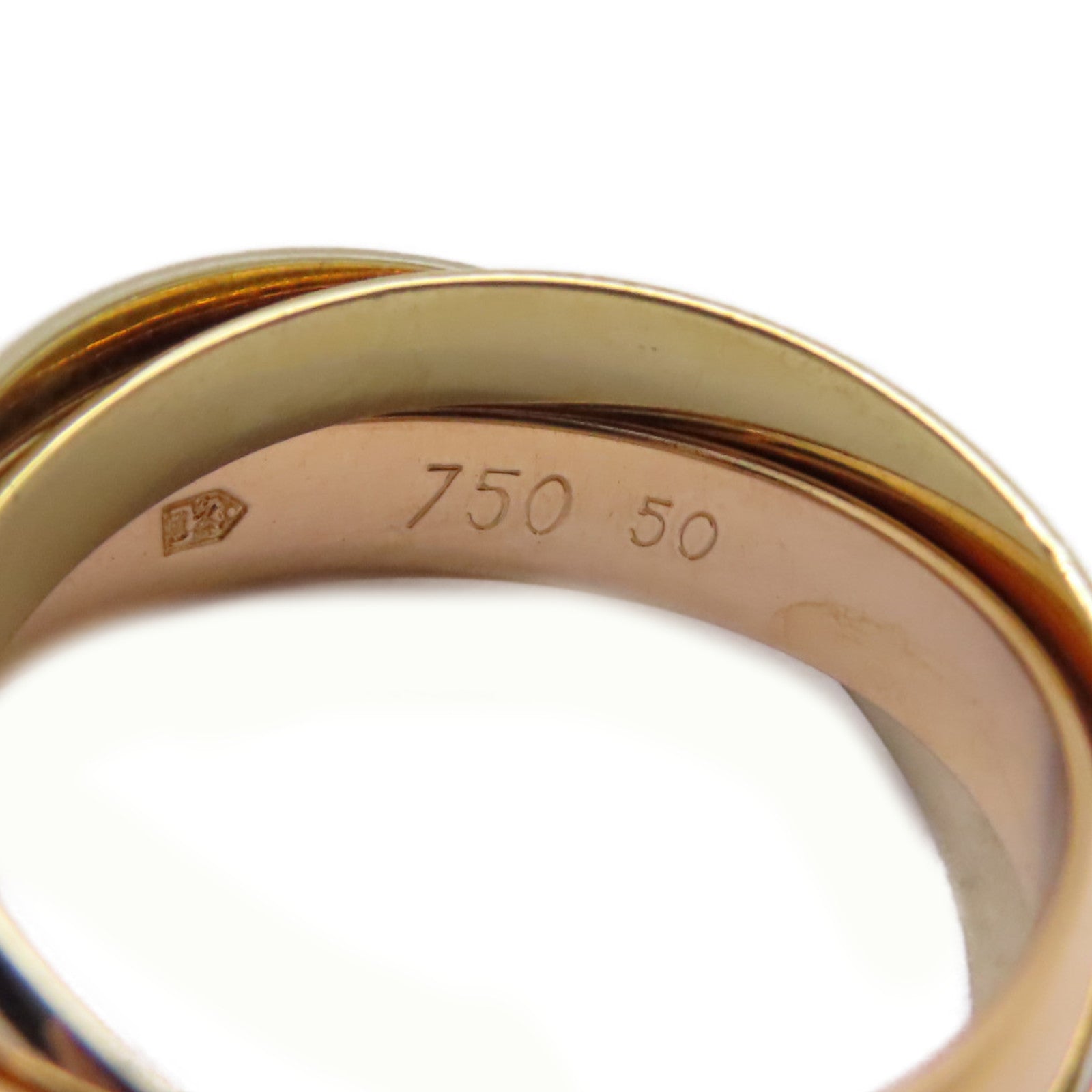 CARTIER 【激減優惠】18K黃金/白金/玫瑰金Trinity Ring戒指US#5.25/Cartier#50