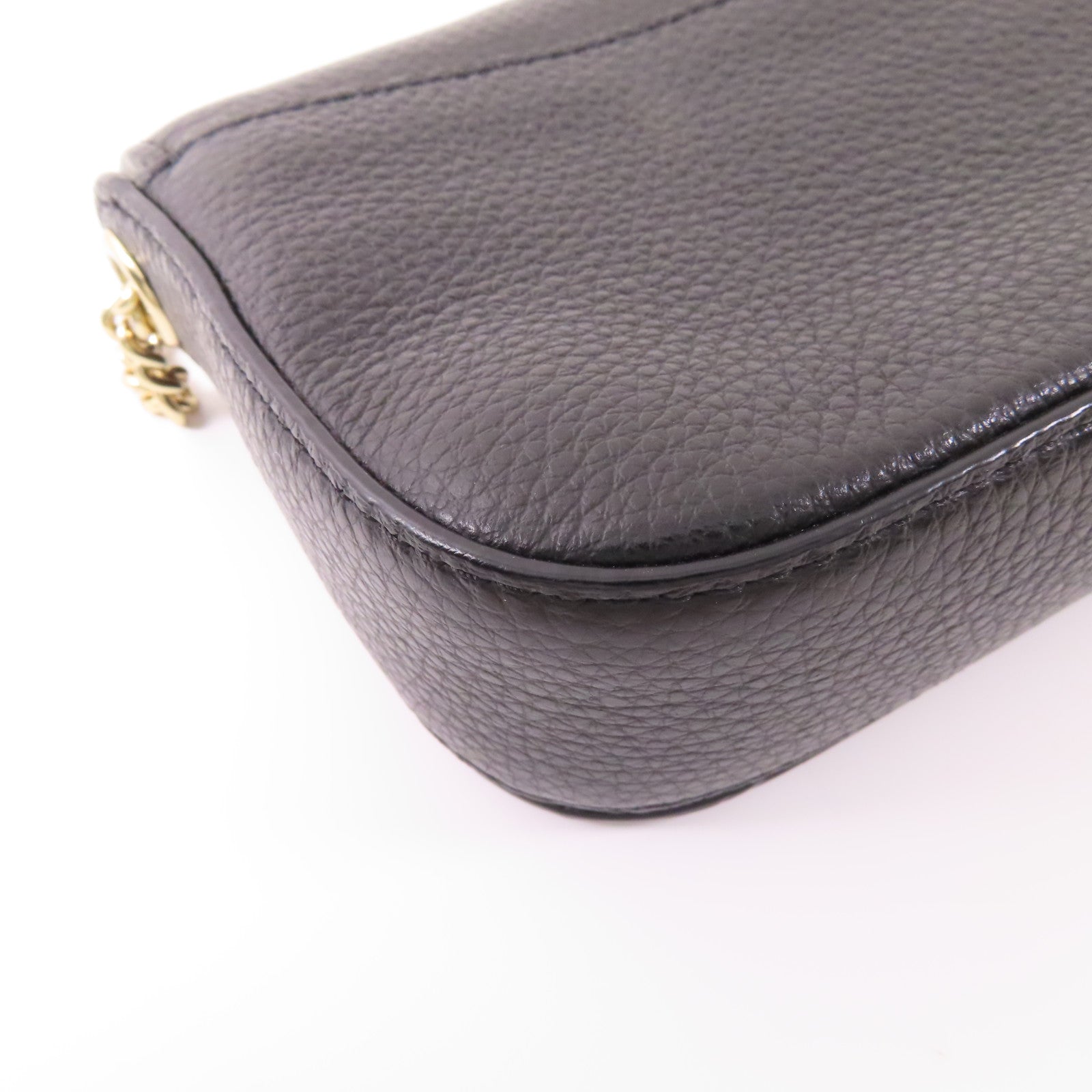 COACH 牛皮皮革Shoulder Bag金扣鏈帶肩背袋