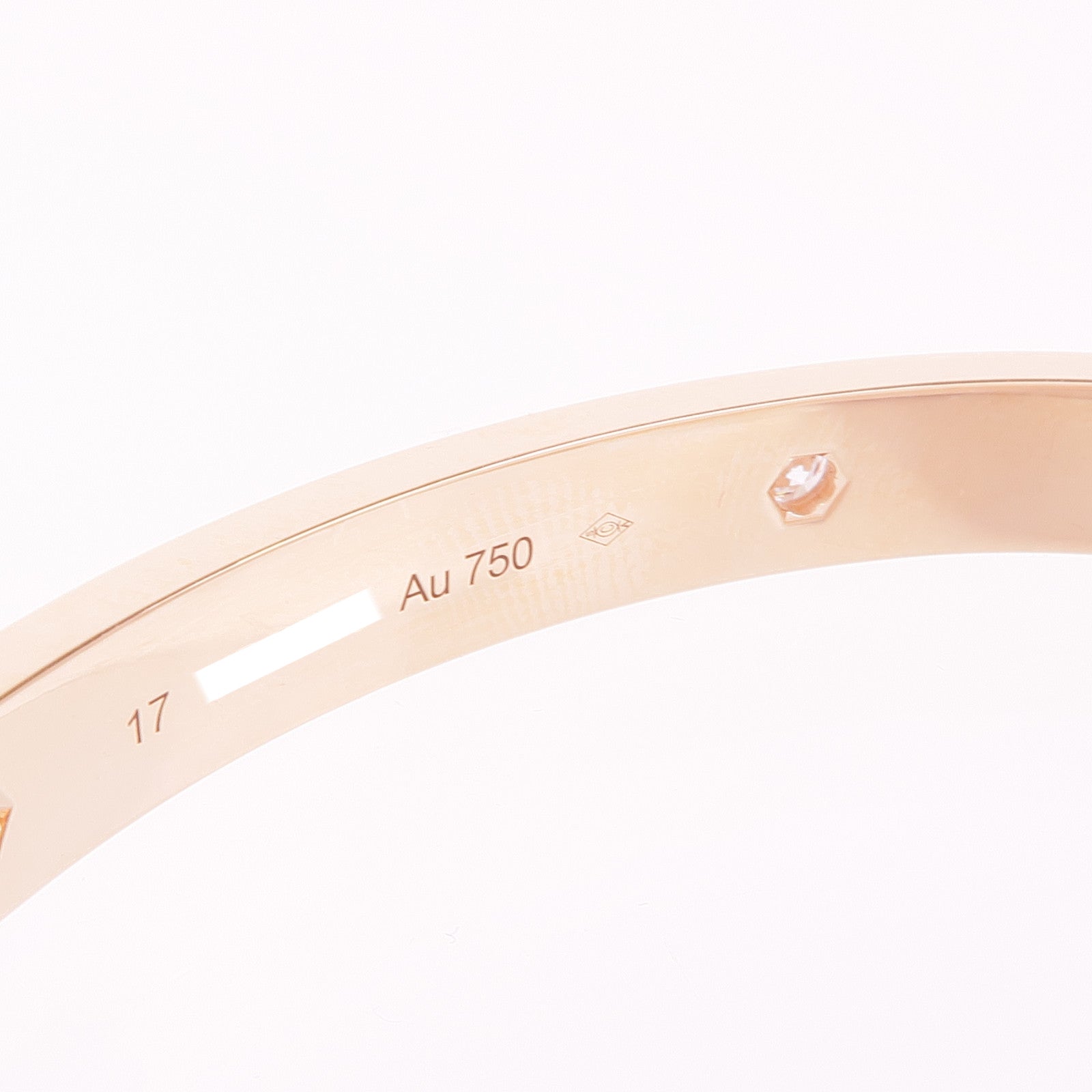 CARTIER 18K玫瑰金Love Bracelet 4P Diamond鑽石手鐲Cartier#17