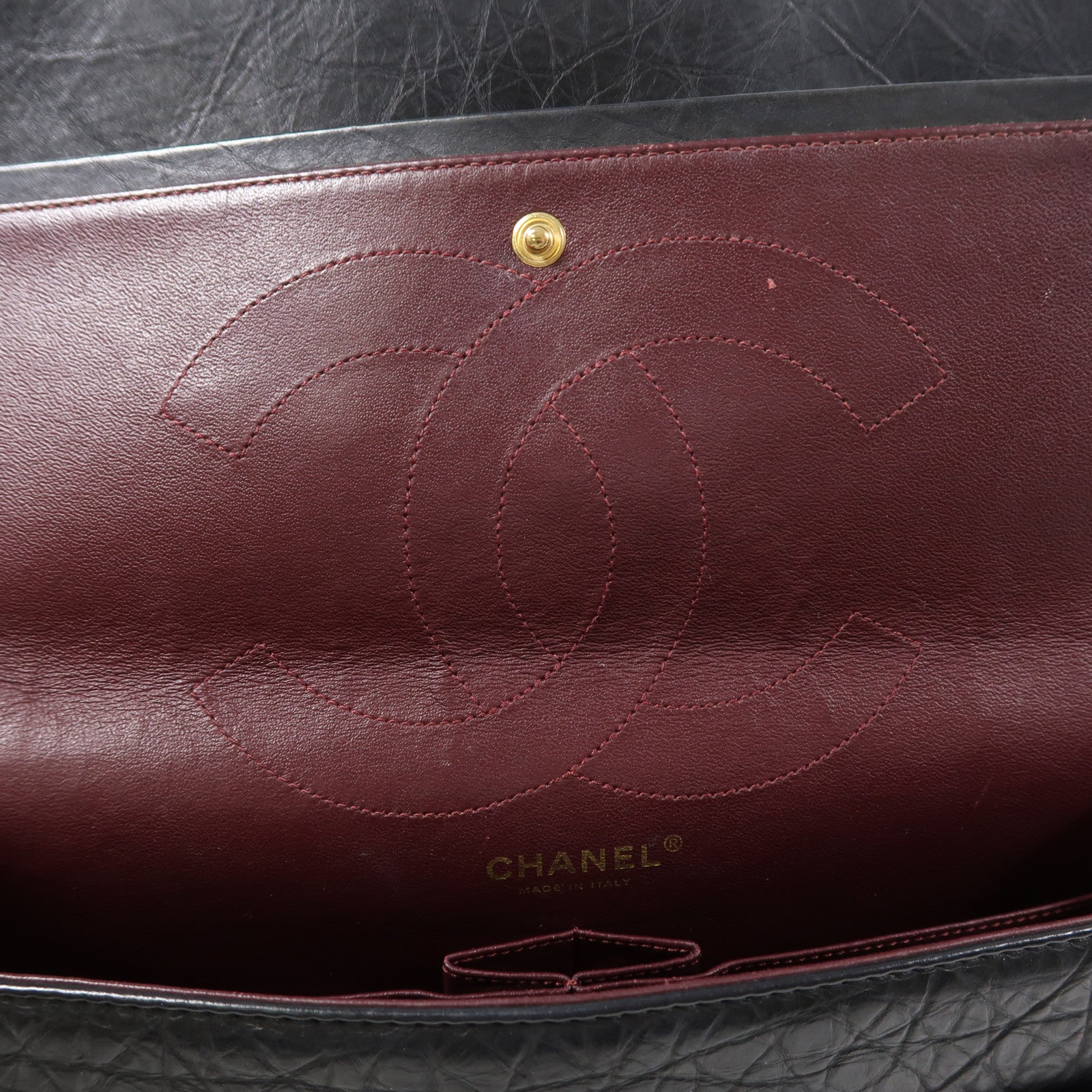 CHANEL 牛皮皮革2.55金扣鏈帶肩背袋