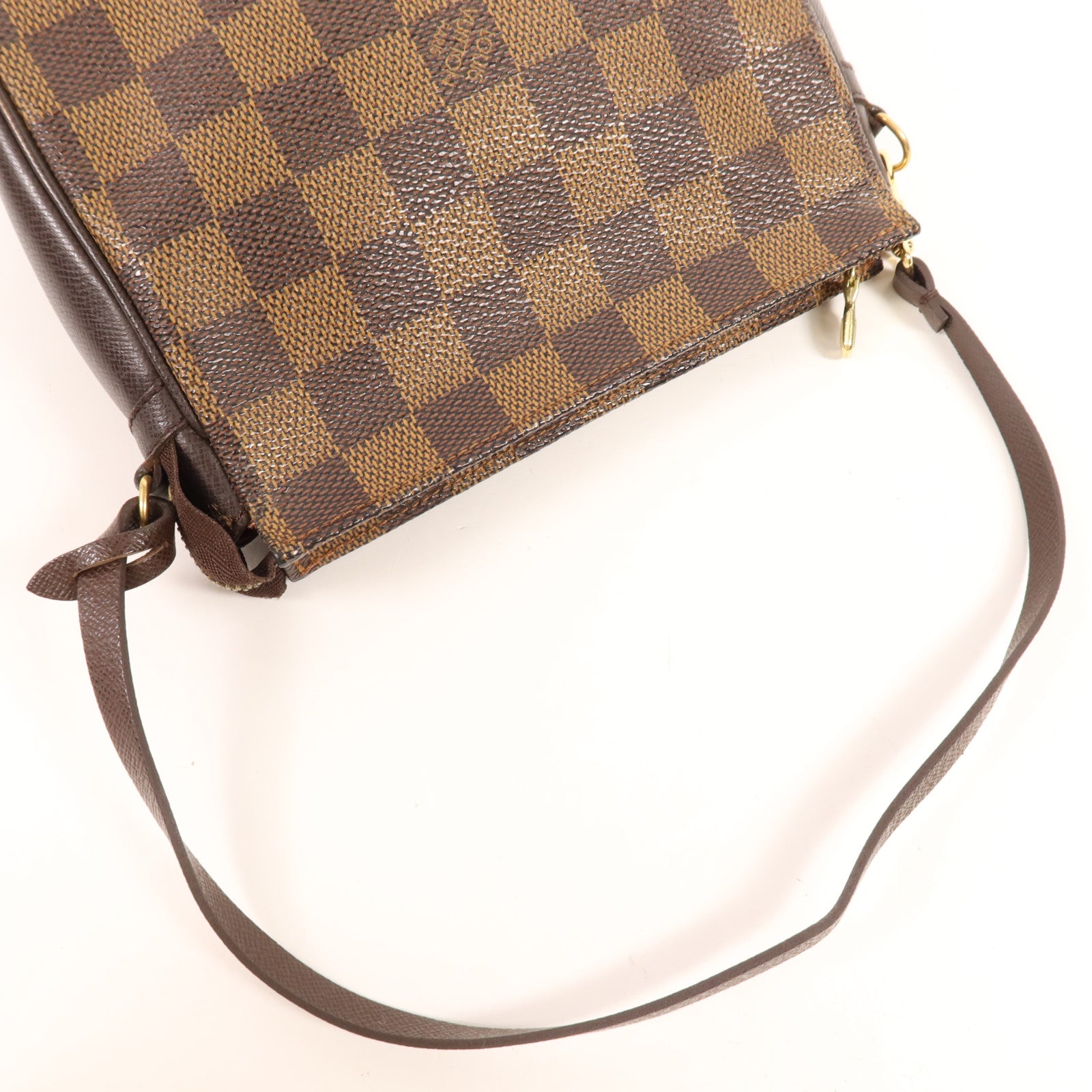 LOUIS VUITTON Damier Trousse Makeup Accessory Pouch金扣手挽袋