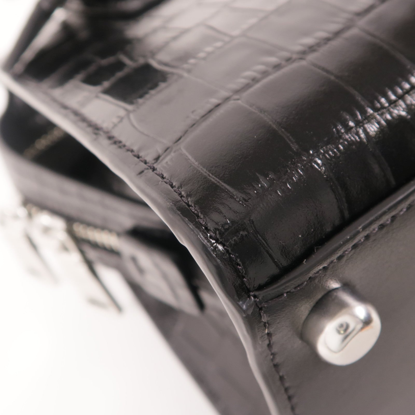 COACH 皮革Tote Bag銀扣手挽袋