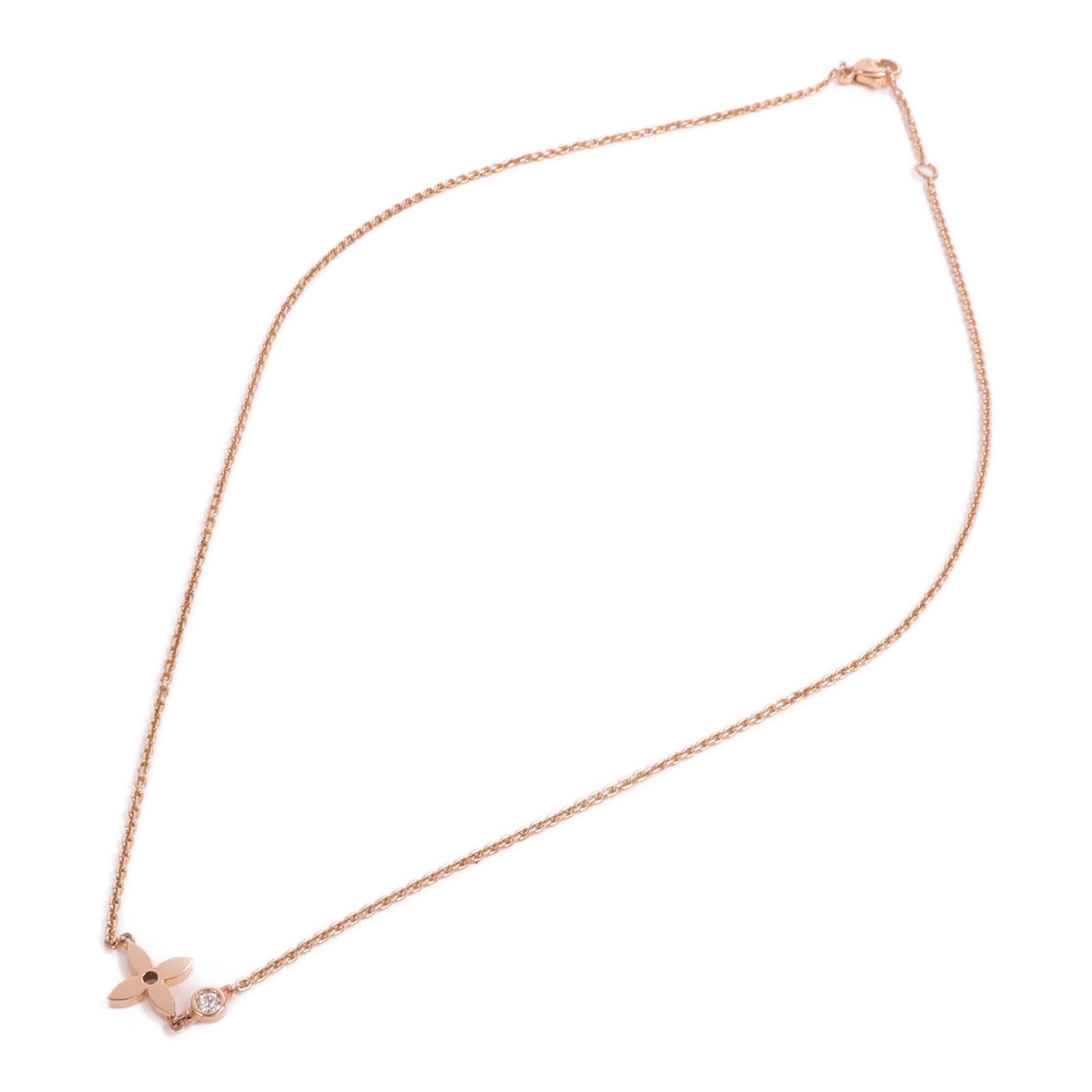 LOUIS VUITTON 18K玫瑰金Idylle Blossom Pendant鑽石項鍊