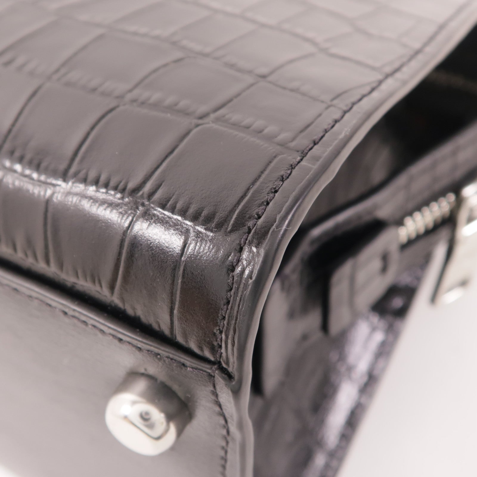 COACH 皮革Tote Bag銀扣手挽袋