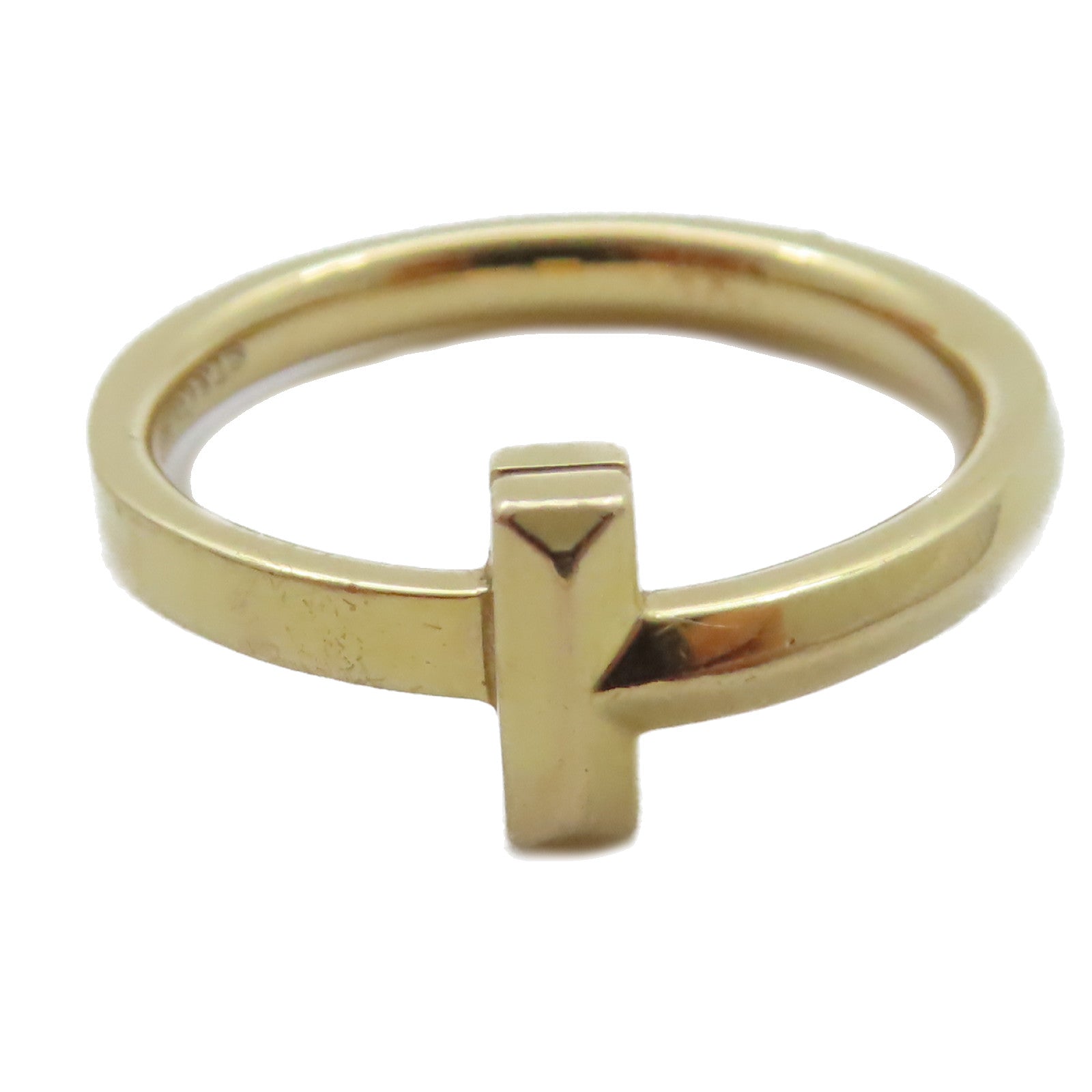 TIFFANY＆CO 18K黃金T Ring戒指US#6.5