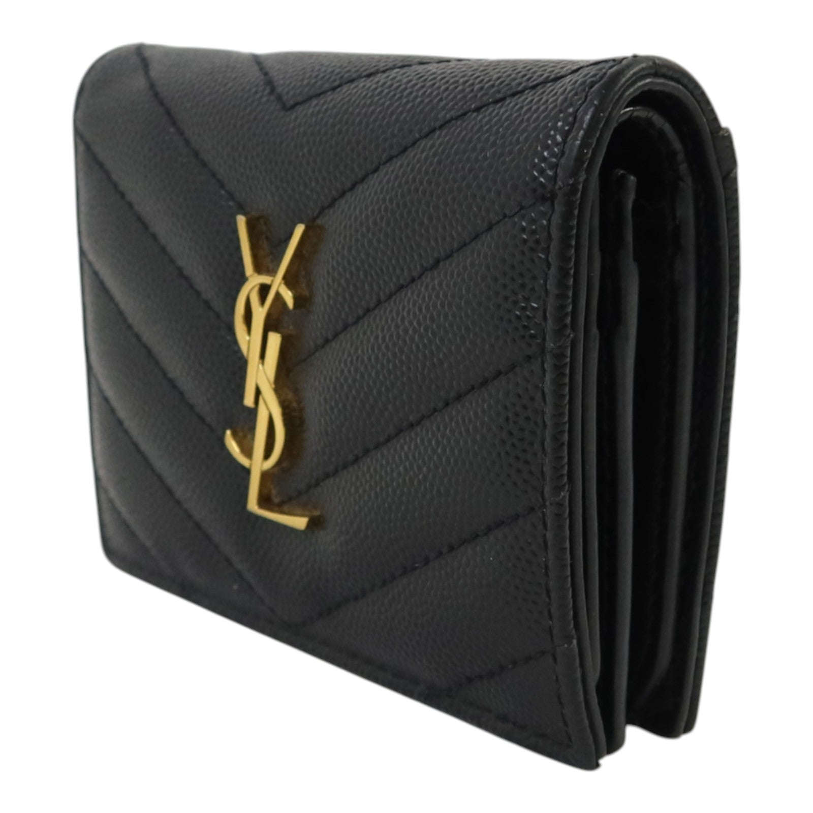 SAINT LAURENT 牛皮皮革Wallet金扣錢包
