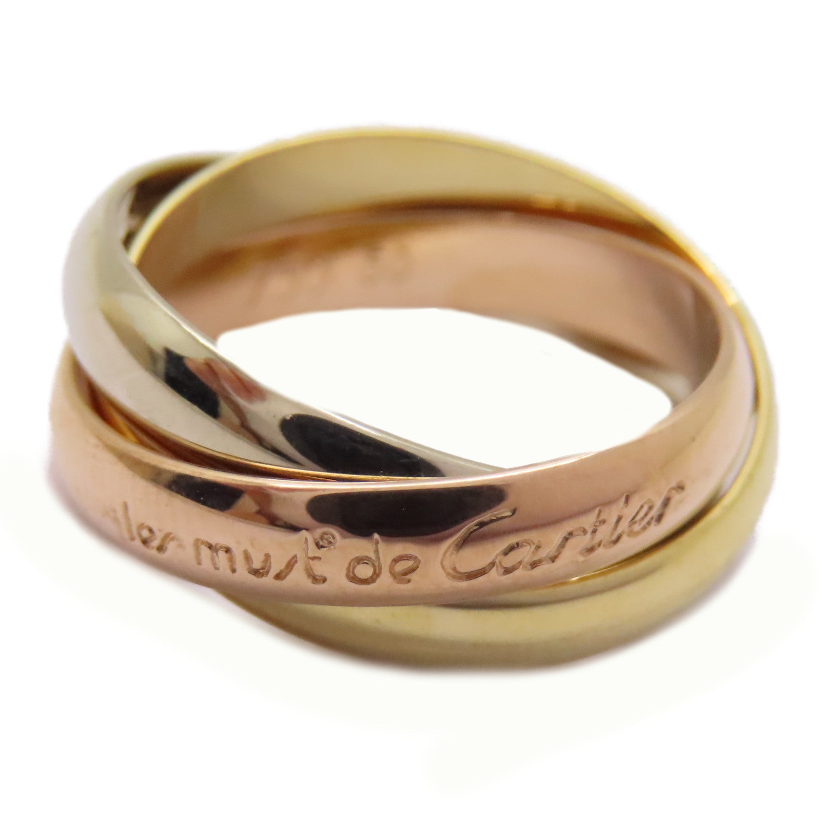 CARTIER 【激減優惠】18K黃金/白金/玫瑰金Trinity Ring戒指US#5.25/Cartier#50