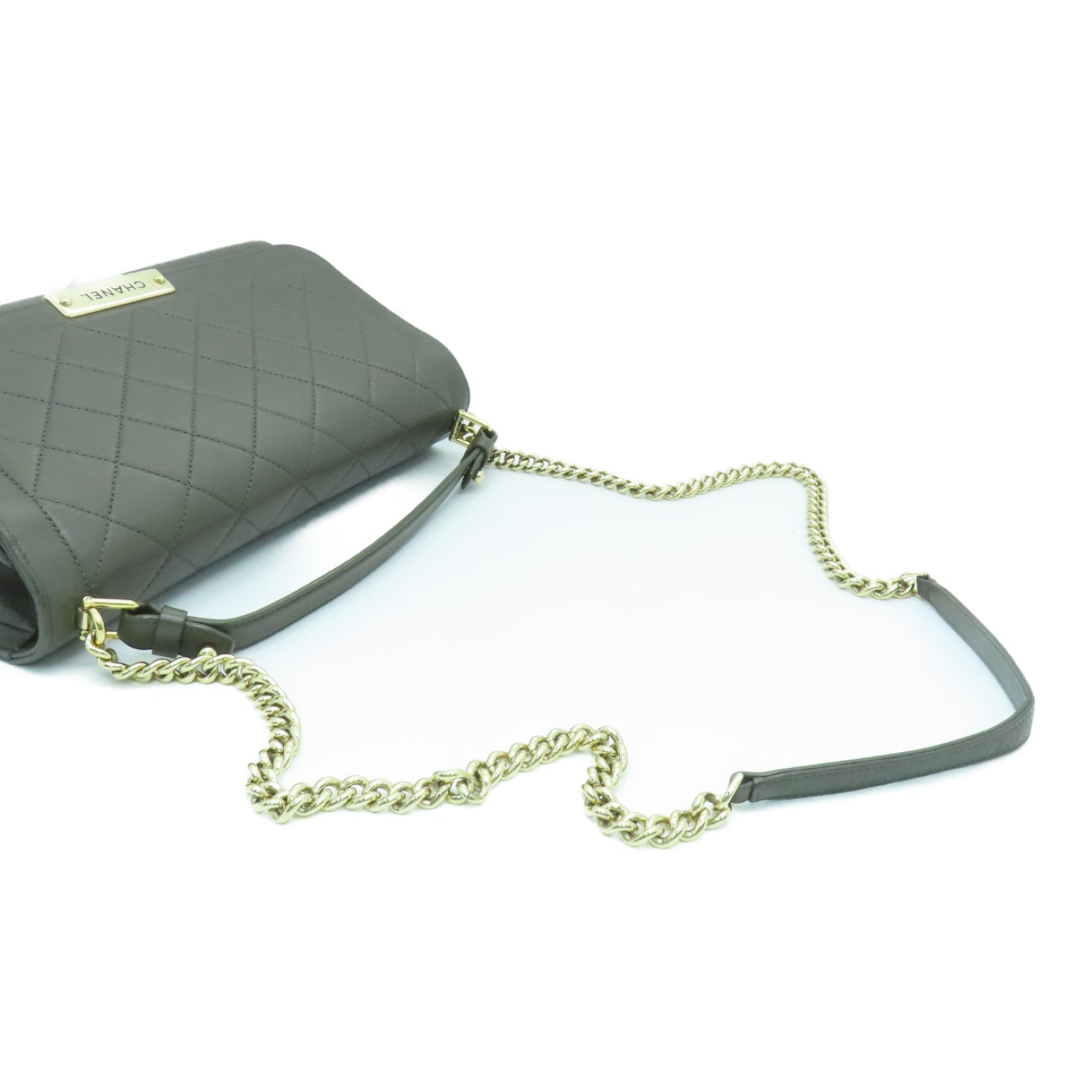 CHANEL 【激減優惠】牛皮皮革2way Shoulder Bag金扣手挽肩背兩用袋