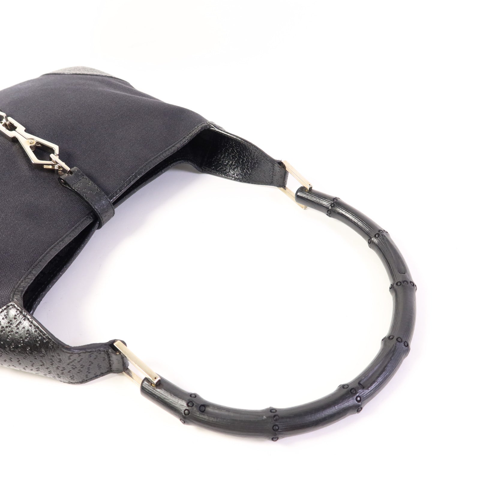 GUCCI 帆布Jackie 1961銀扣肩背袋
