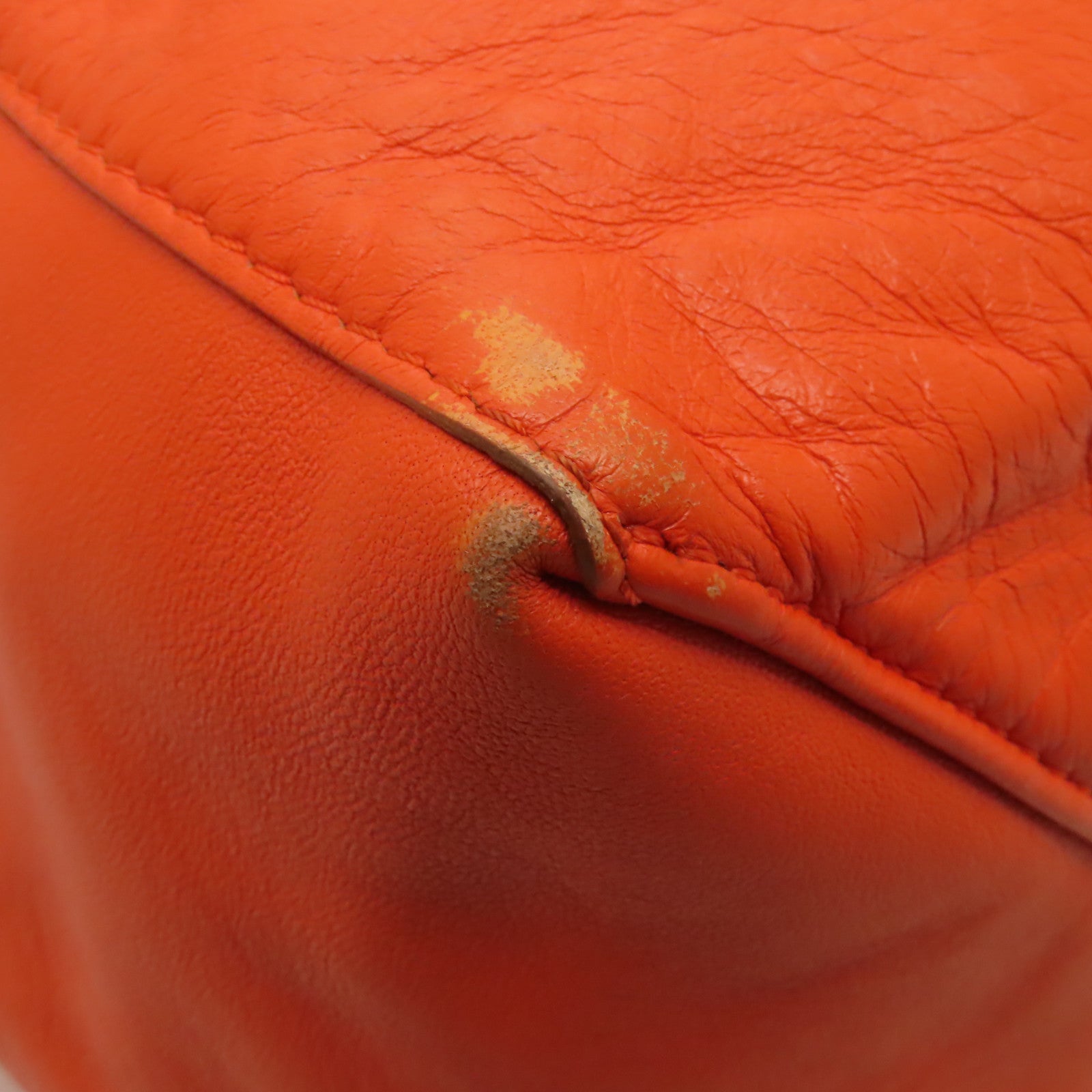 CELINE 【激減優惠】羊皮皮革Shoulder Bag金扣肩背袋橙色