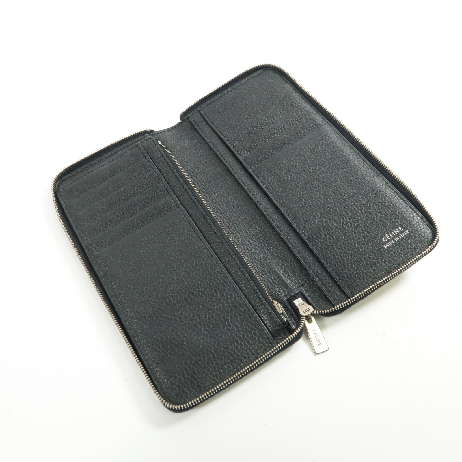 CELINE 牛皮皮革Long Wallet銀扣長錢包