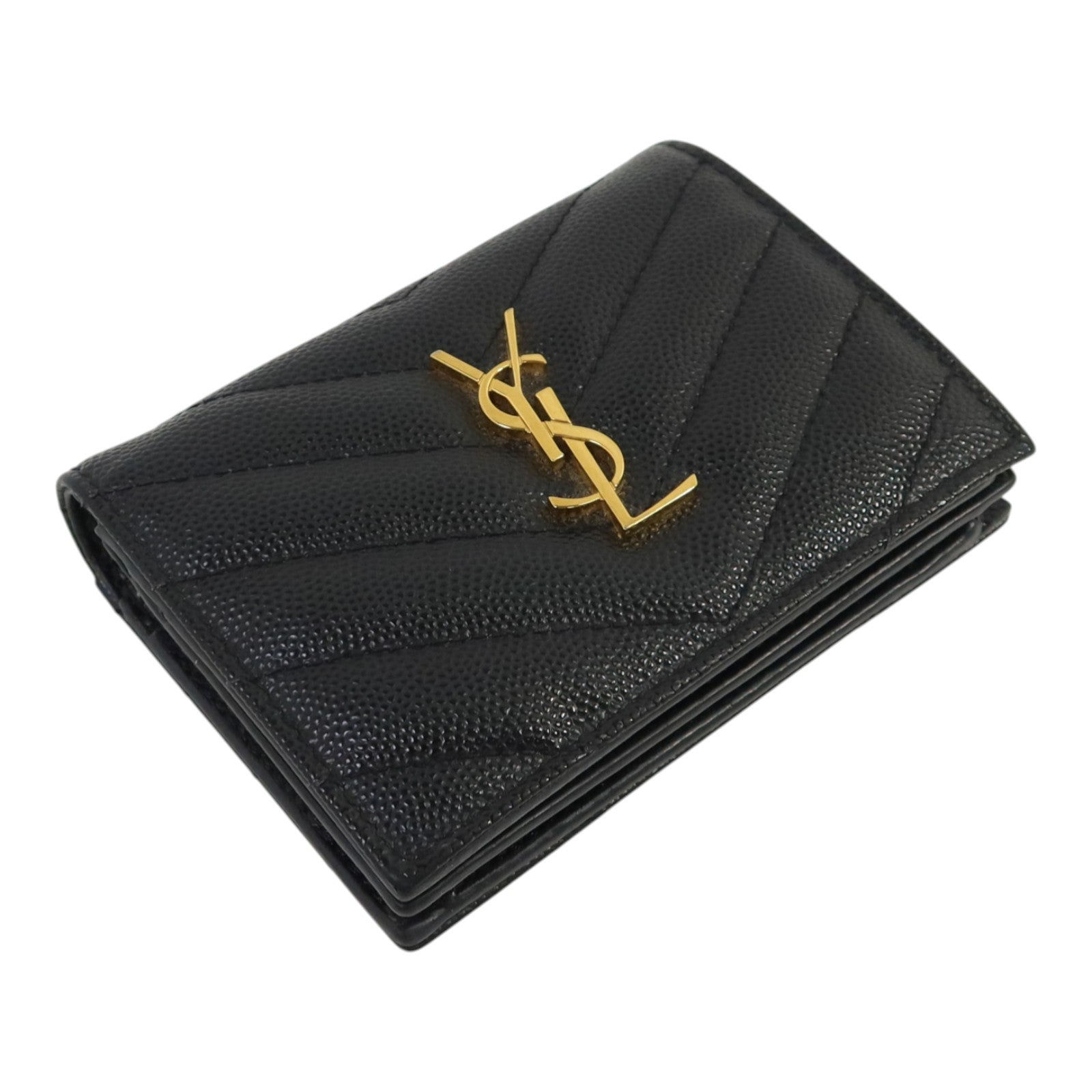 SAINT LAURENT 牛皮皮革Wallet金扣錢包