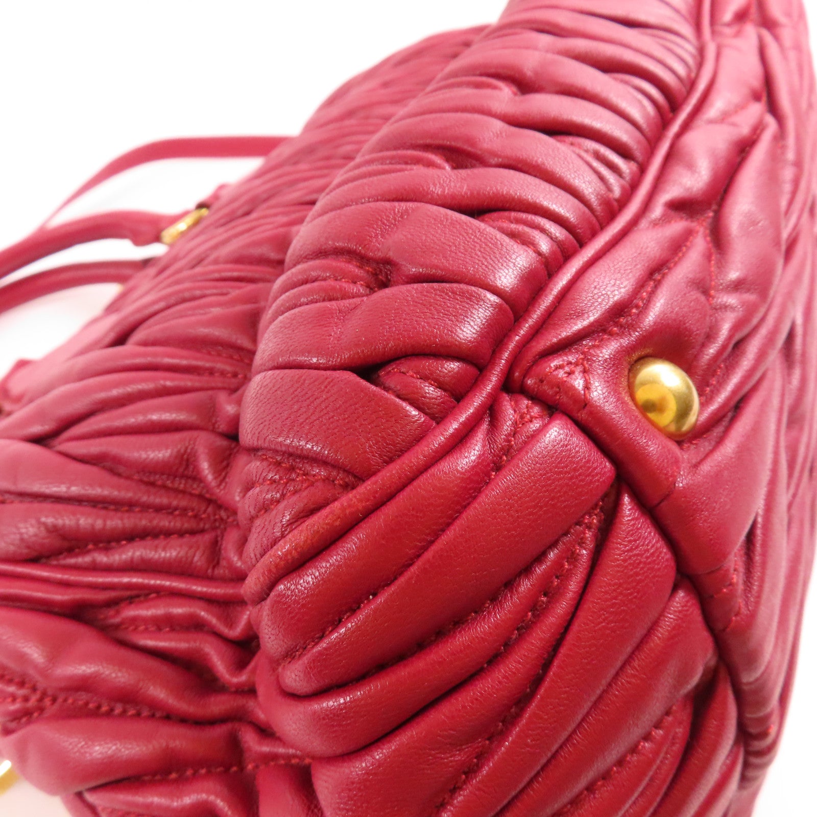 Miu Miu 皮革2 Way Shoulder金扣手挽肩背兩用袋