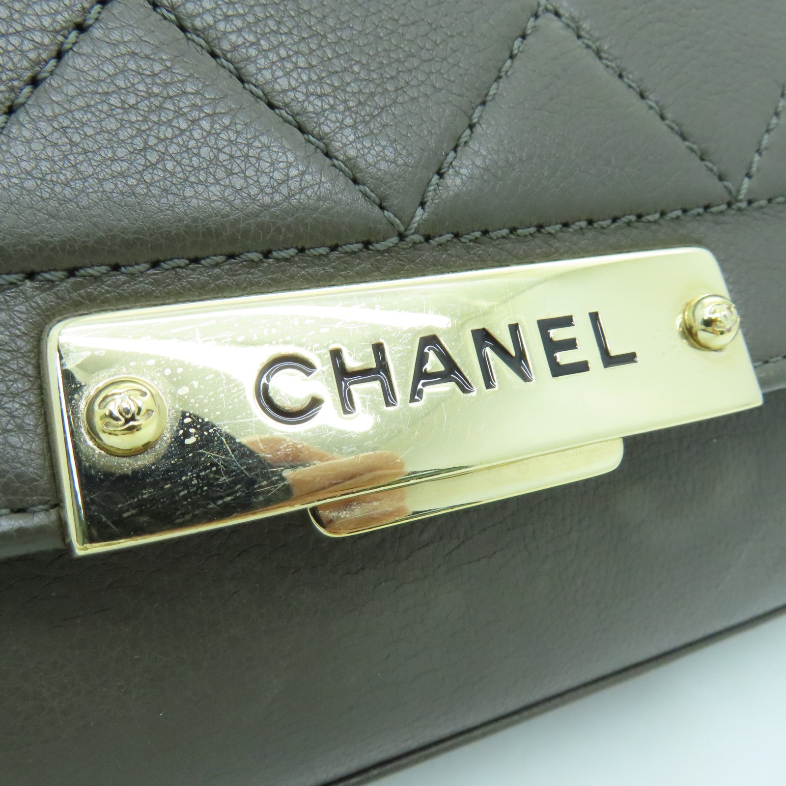CHANEL 【激減優惠】牛皮皮革2way Shoulder Bag金扣手挽肩背兩用袋