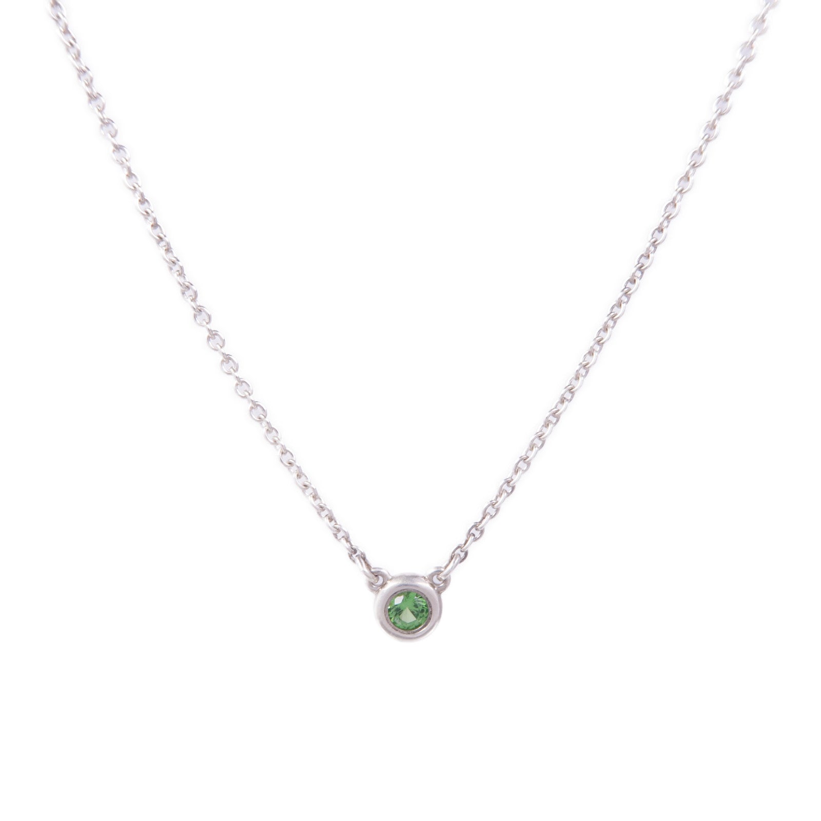 TIFFANY＆CO 925純銀Tsavorite Necklace沙弗萊石項鍊