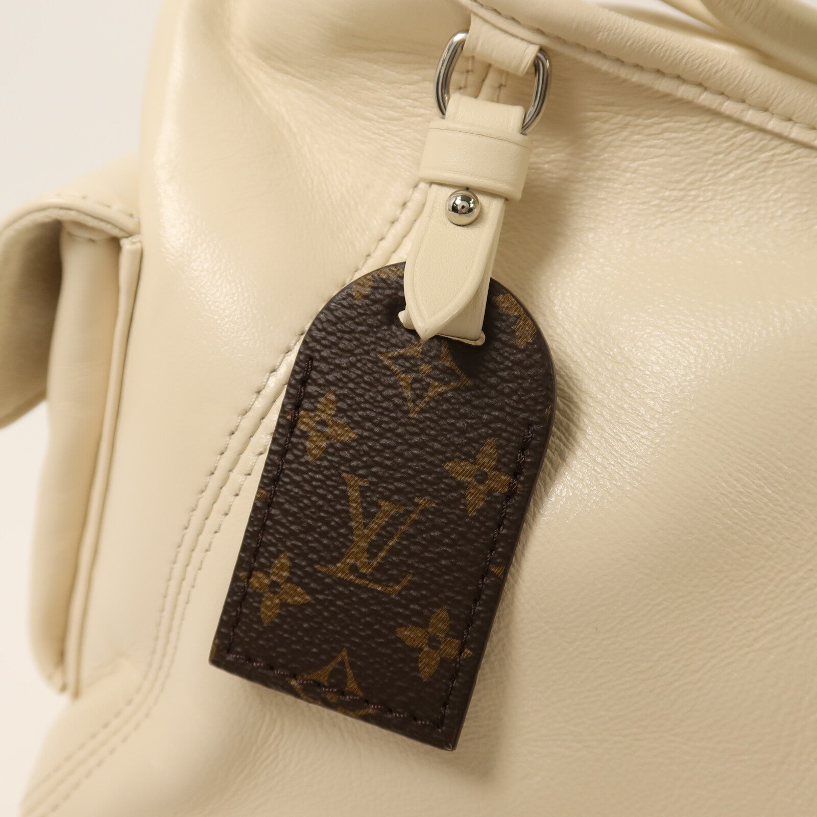 LOUIS VUITTON 羊皮皮革/Monogram CarryAll Cargo Vibe PM銀扣鏈帶手挽肩背兩用袋