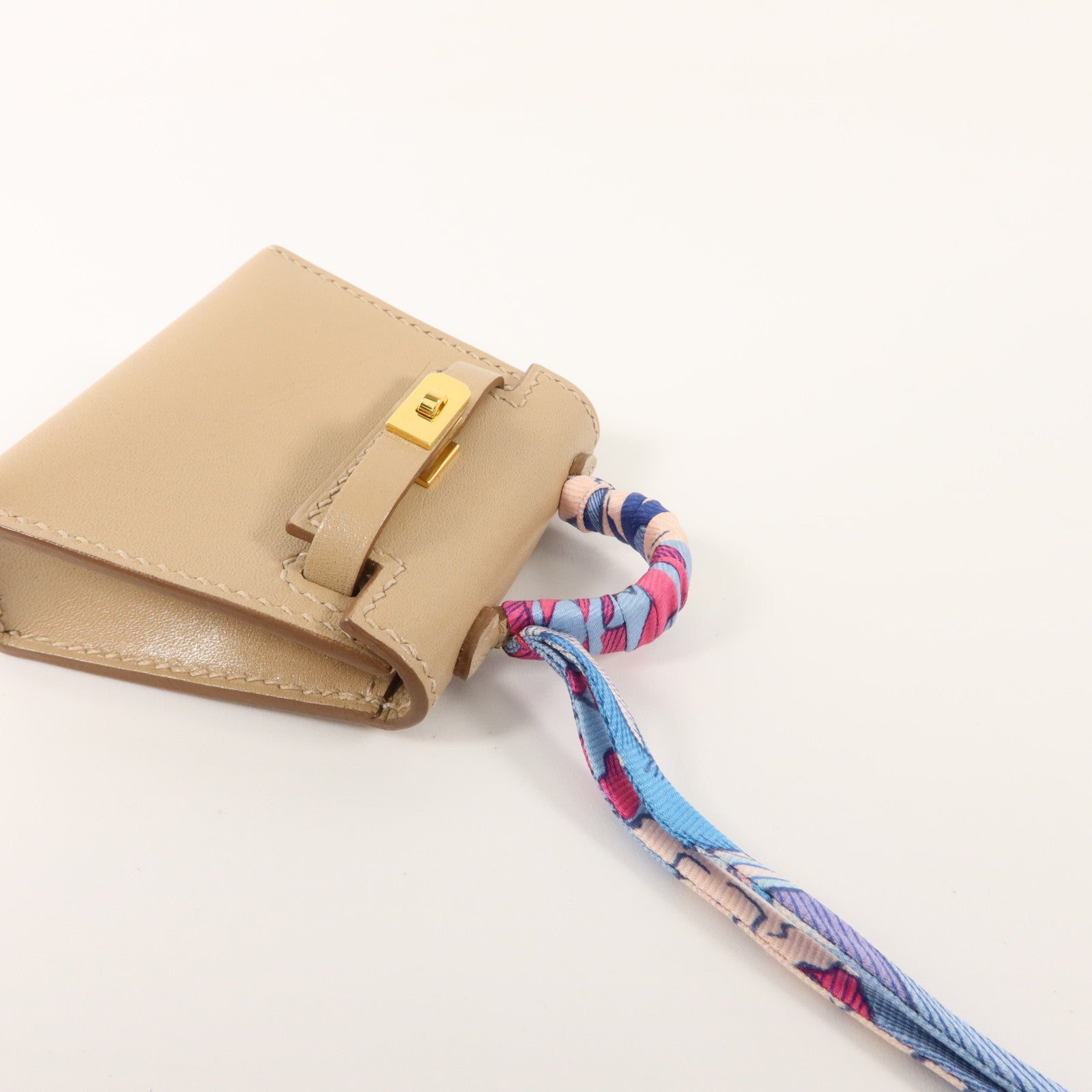 HERMES Tadelakt皮革 Kelly Twilly Bag Charm掛飾Argile