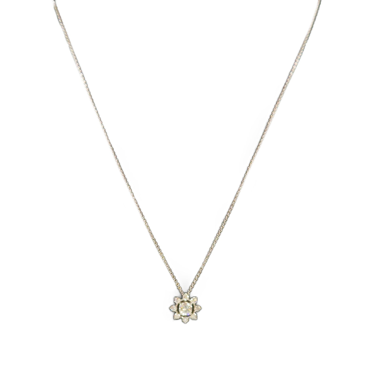 JEWELRY **【激減優惠】PT850/PT900鉑金/鑽石Diamond Necklace0.309ct/0.27ct鑽石項鍊#44cm