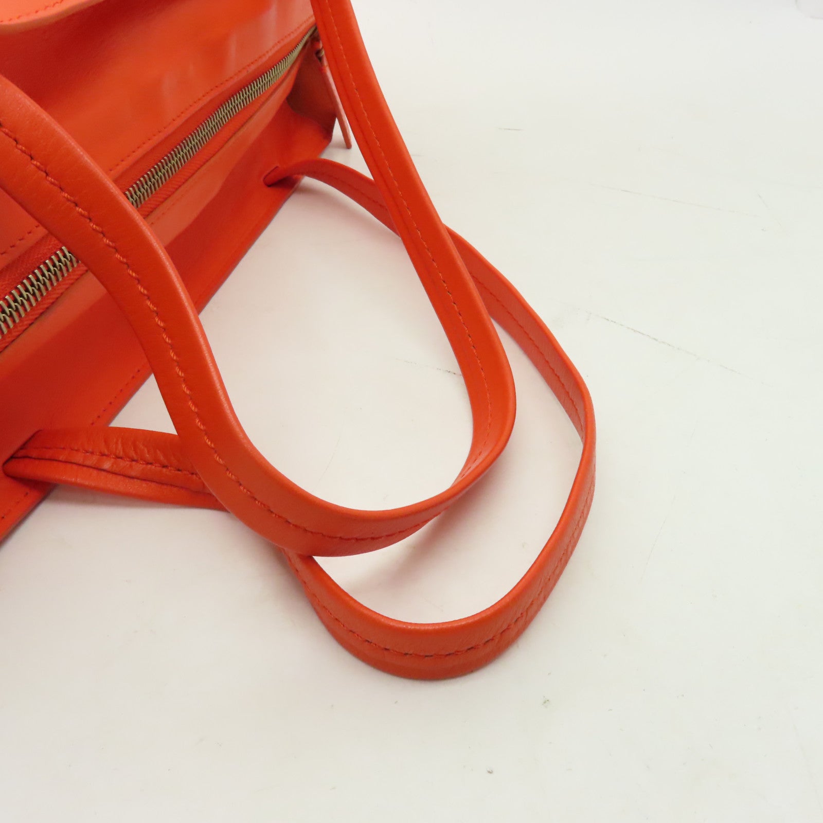 CELINE 【激減優惠】羊皮皮革Shoulder Bag金扣肩背袋橙色