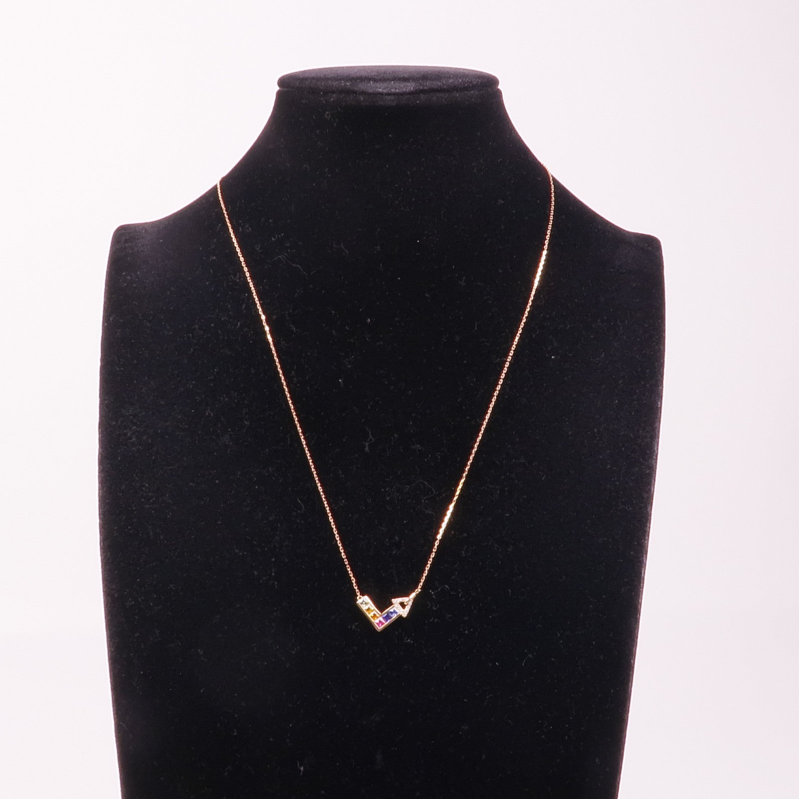JEWELRY 【激減優惠】18K玫瑰金Diamond Sapphire Necklace鑽石/藍寶石項鍊