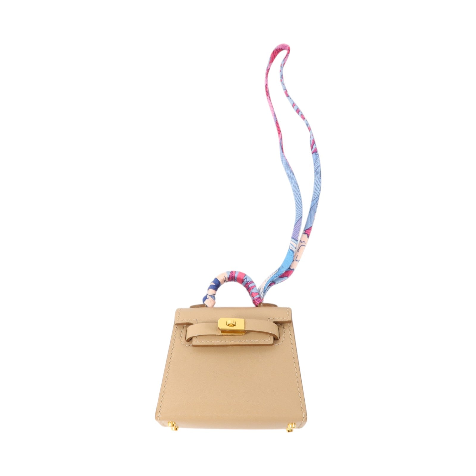 HERMES Tadelakt皮革 Kelly Twilly Bag Charm掛飾Argile