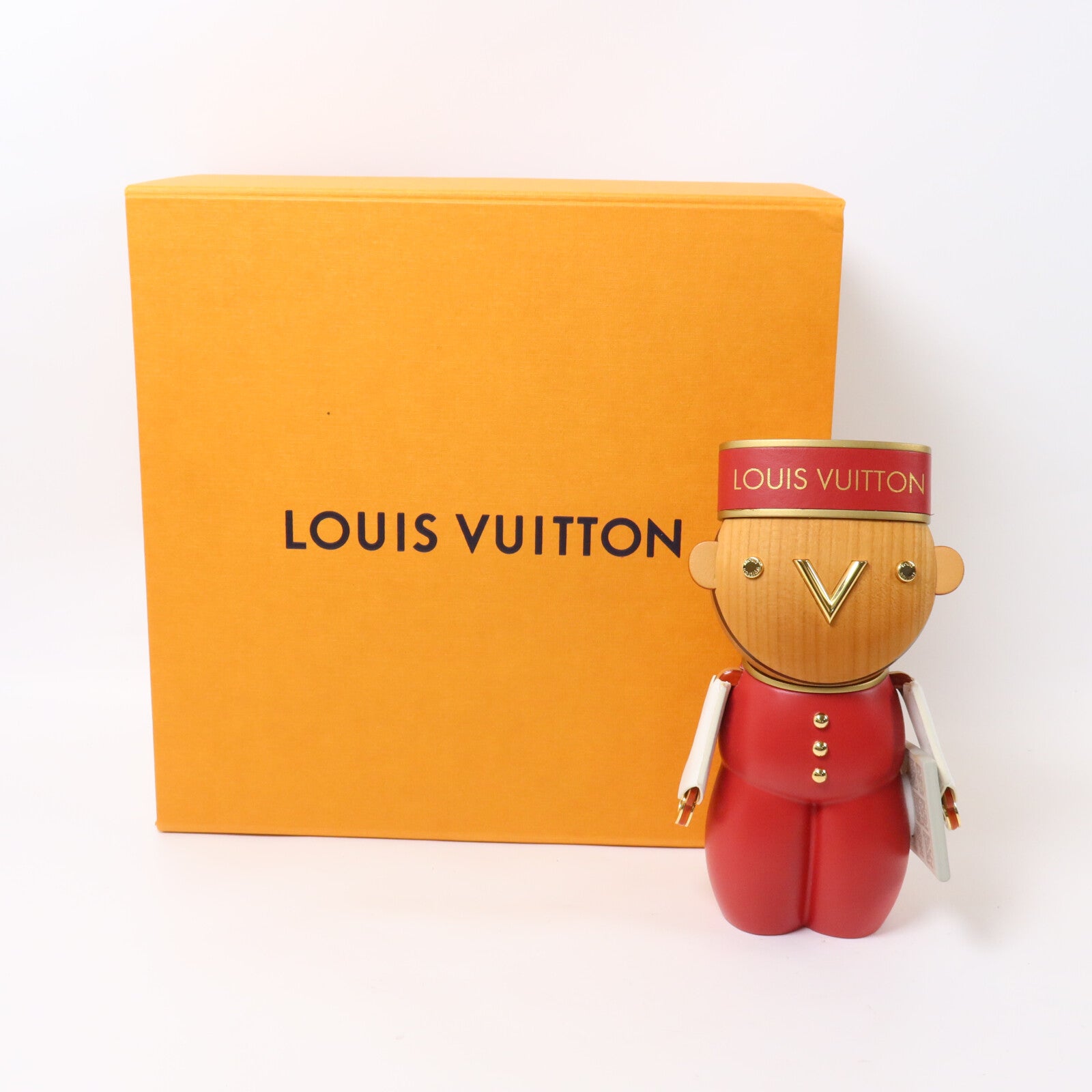 LOUIS VUITTON 櫻桃木/牛皮皮革Gaston Porter Bellboy擺設