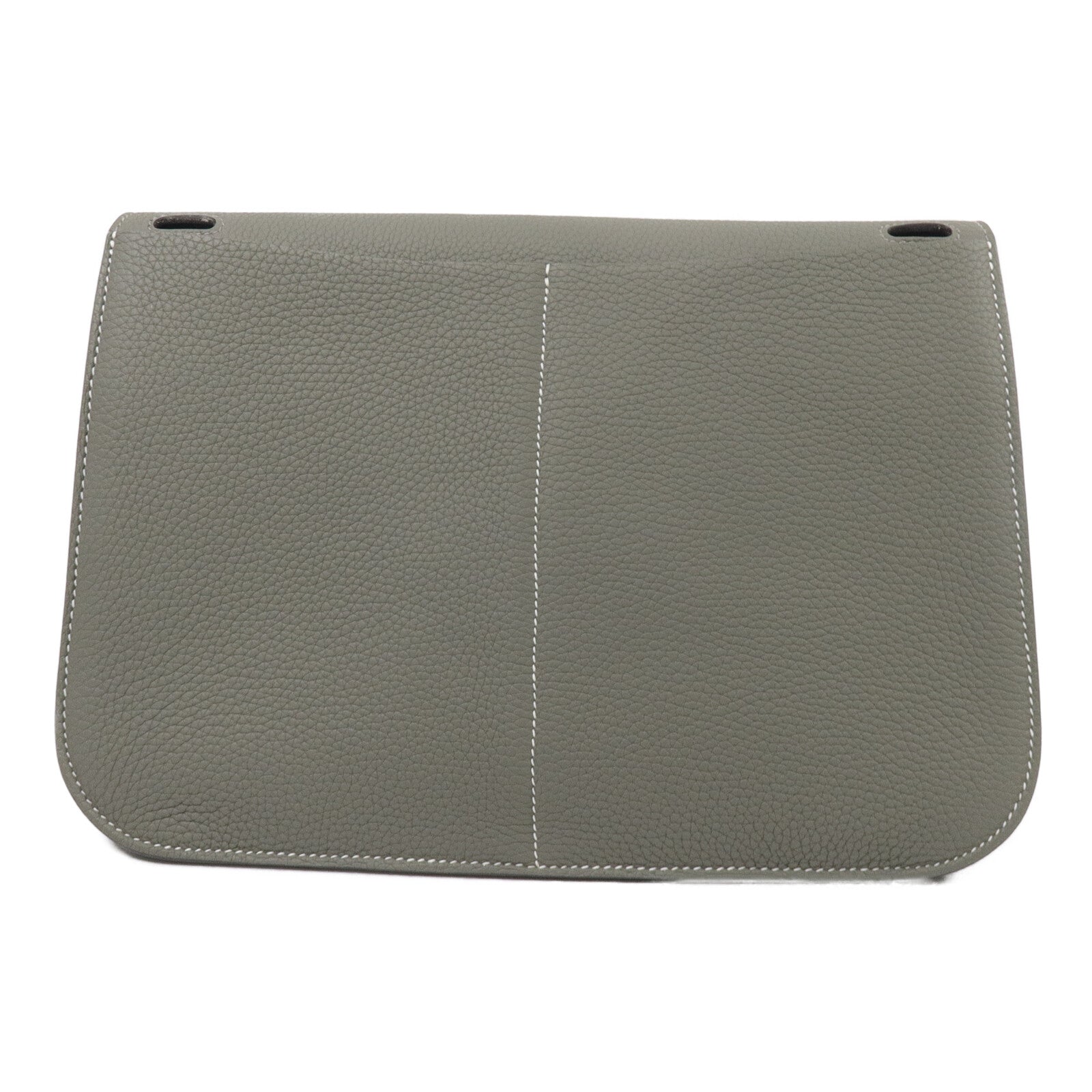 HERMES Clemence皮革Halzan 31手挽肩背兩用袋Gris Mouette