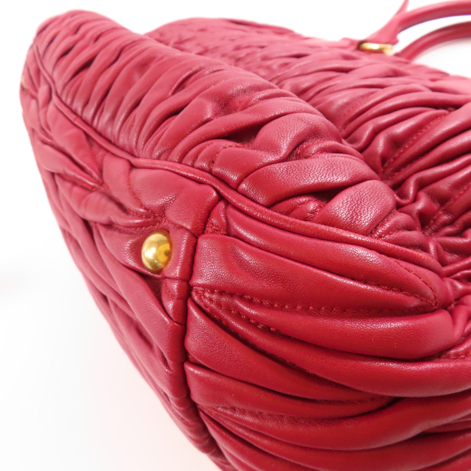Miu Miu 皮革2 Way Shoulder金扣手挽肩背兩用袋