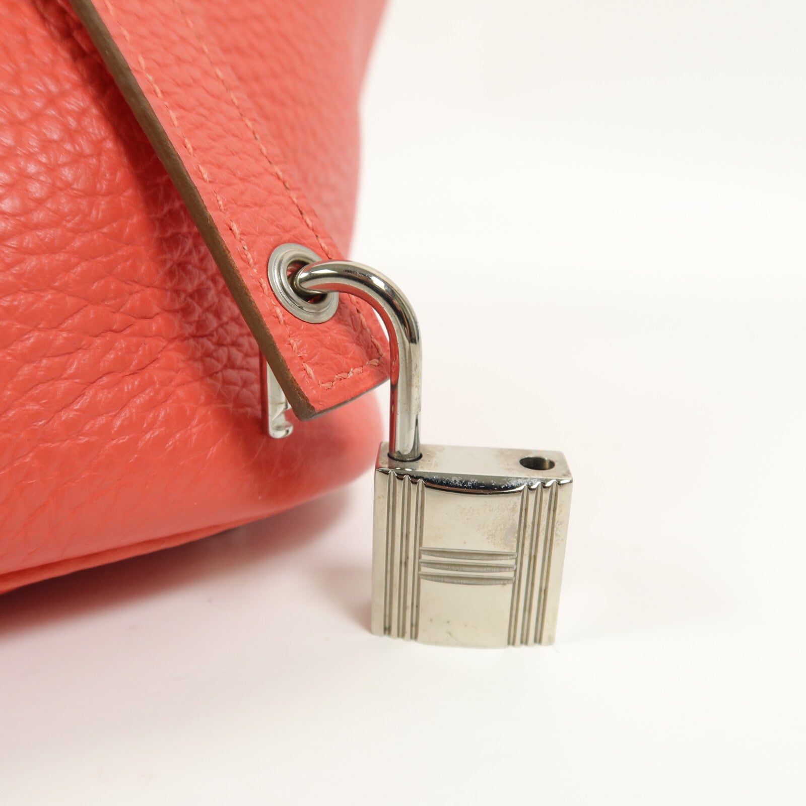 HERMES Taurillion Clemence皮革Picotin PM手挽袋Rose Texas