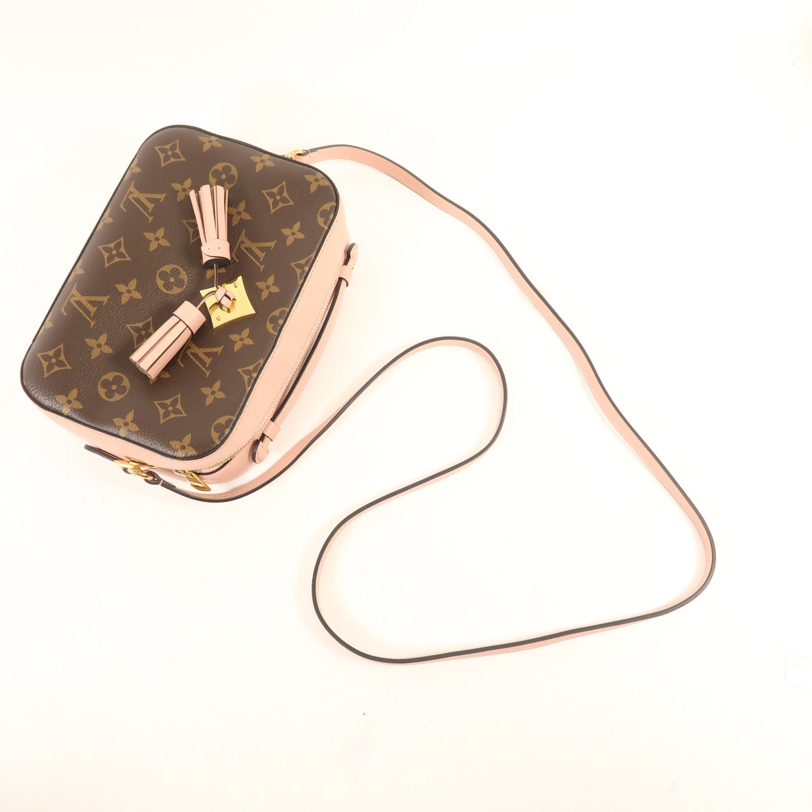 LOUIS VUITTON Monogram Saintonge金扣手挽肩背兩用袋