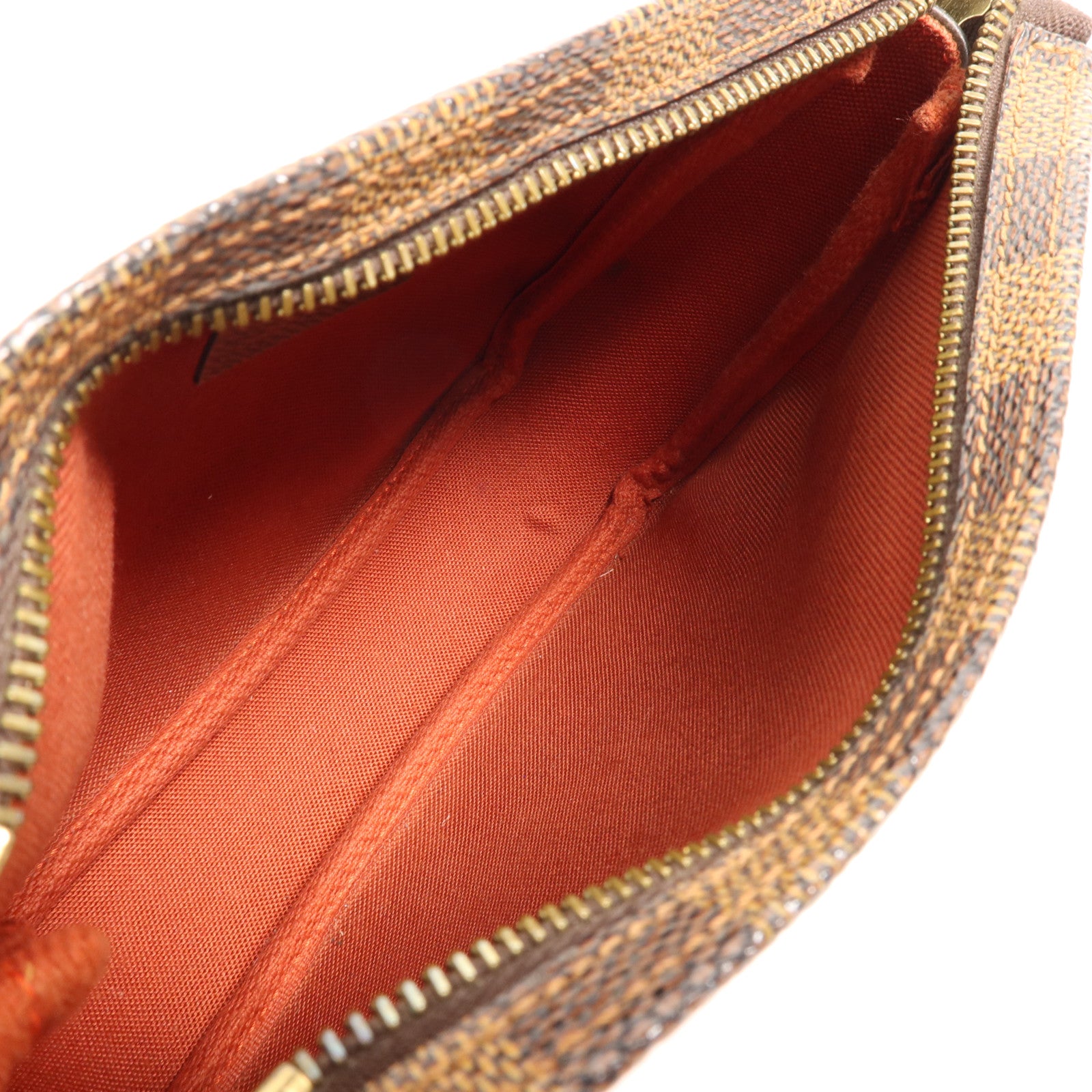 LOUIS VUITTON Damier Trousse Makeup Accessory Pouch金扣手挽袋