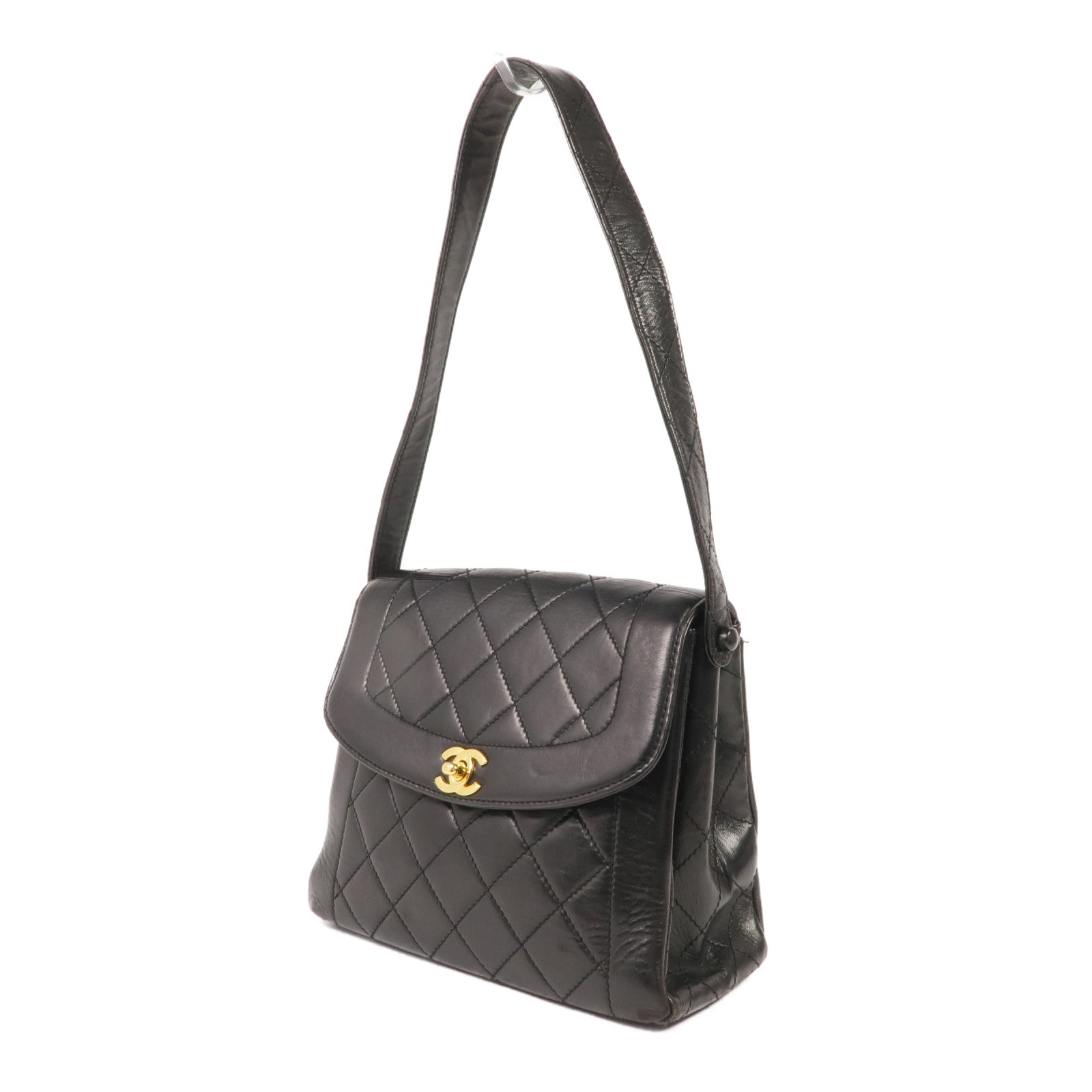 CHANEL 羊皮皮革Shoulder Bag金扣肩背袋