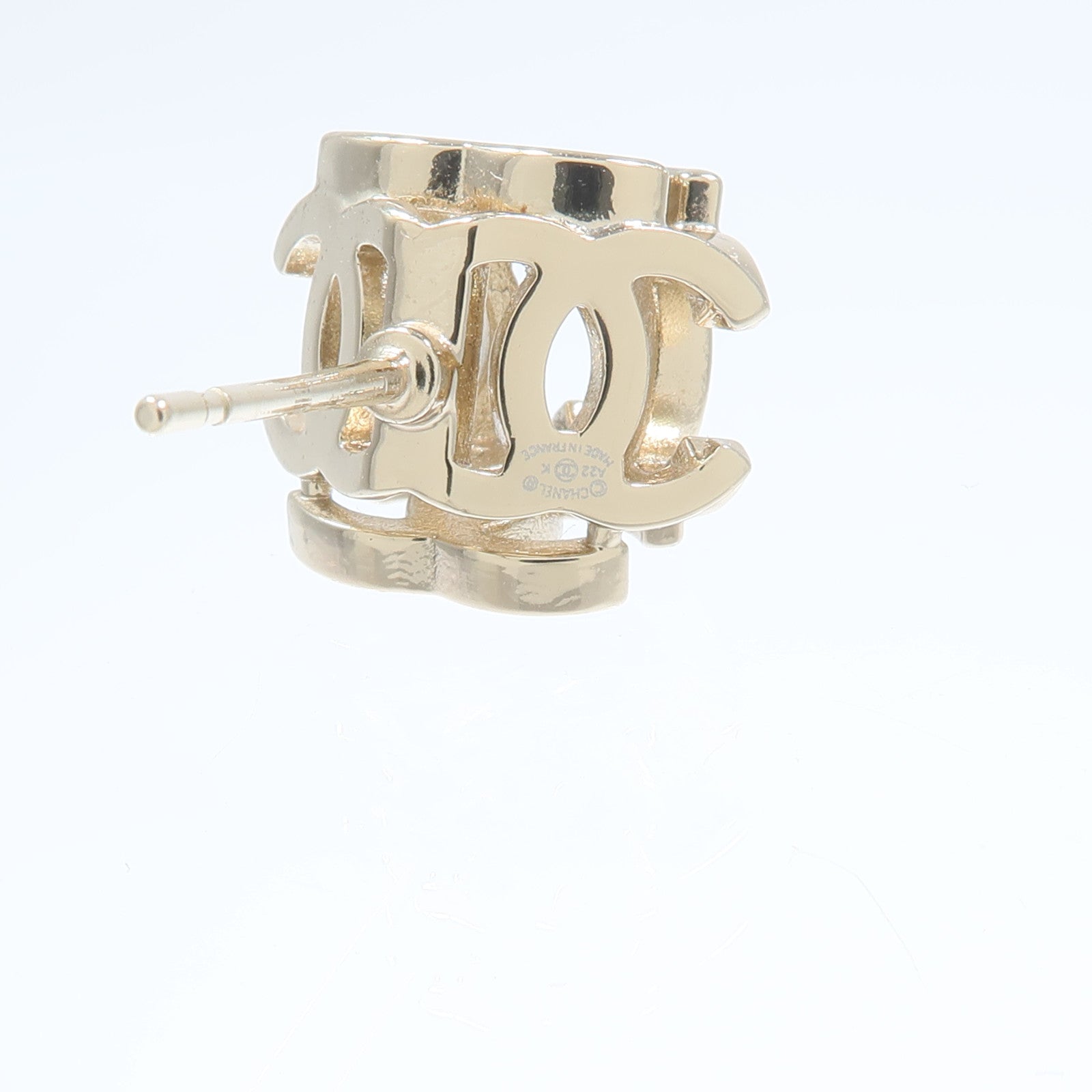 CHANEL 金屬CC Logo Cube耳環