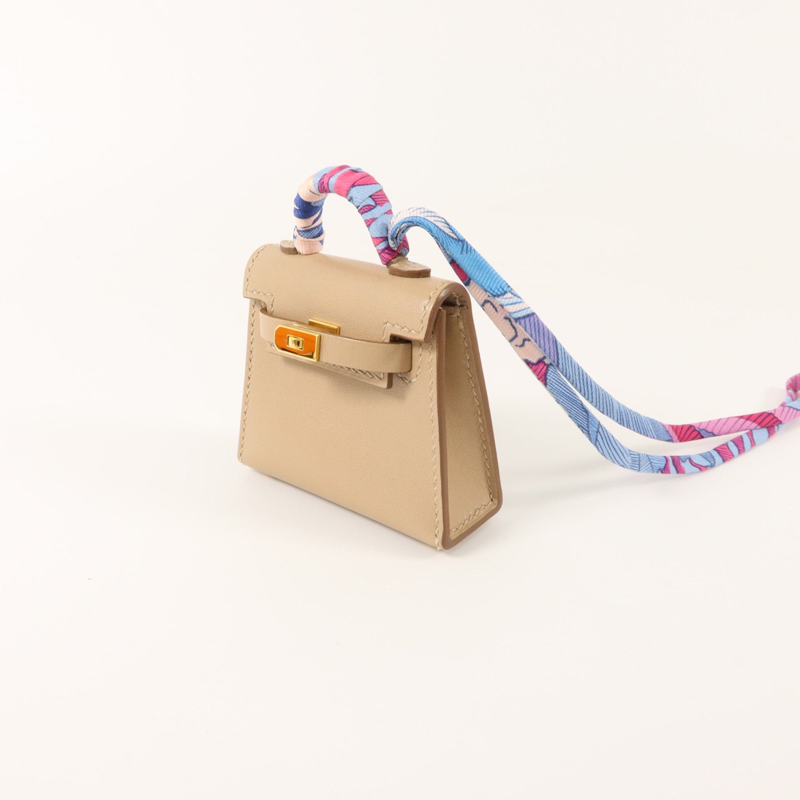 HERMES Tadelakt皮革 Kelly Twilly Bag Charm掛飾Argile