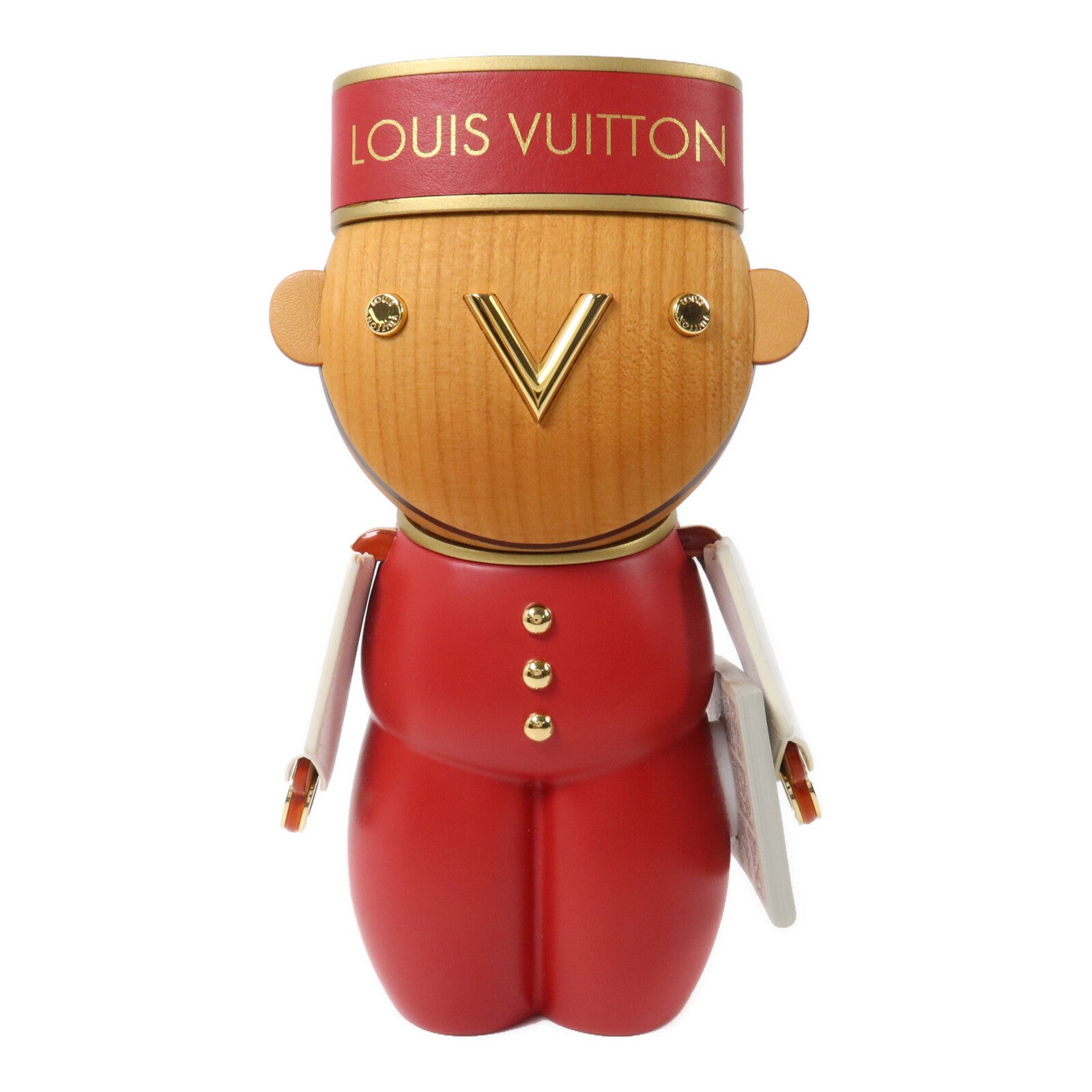 LOUIS VUITTON 櫻桃木/牛皮皮革Gaston Porter Bellboy擺設