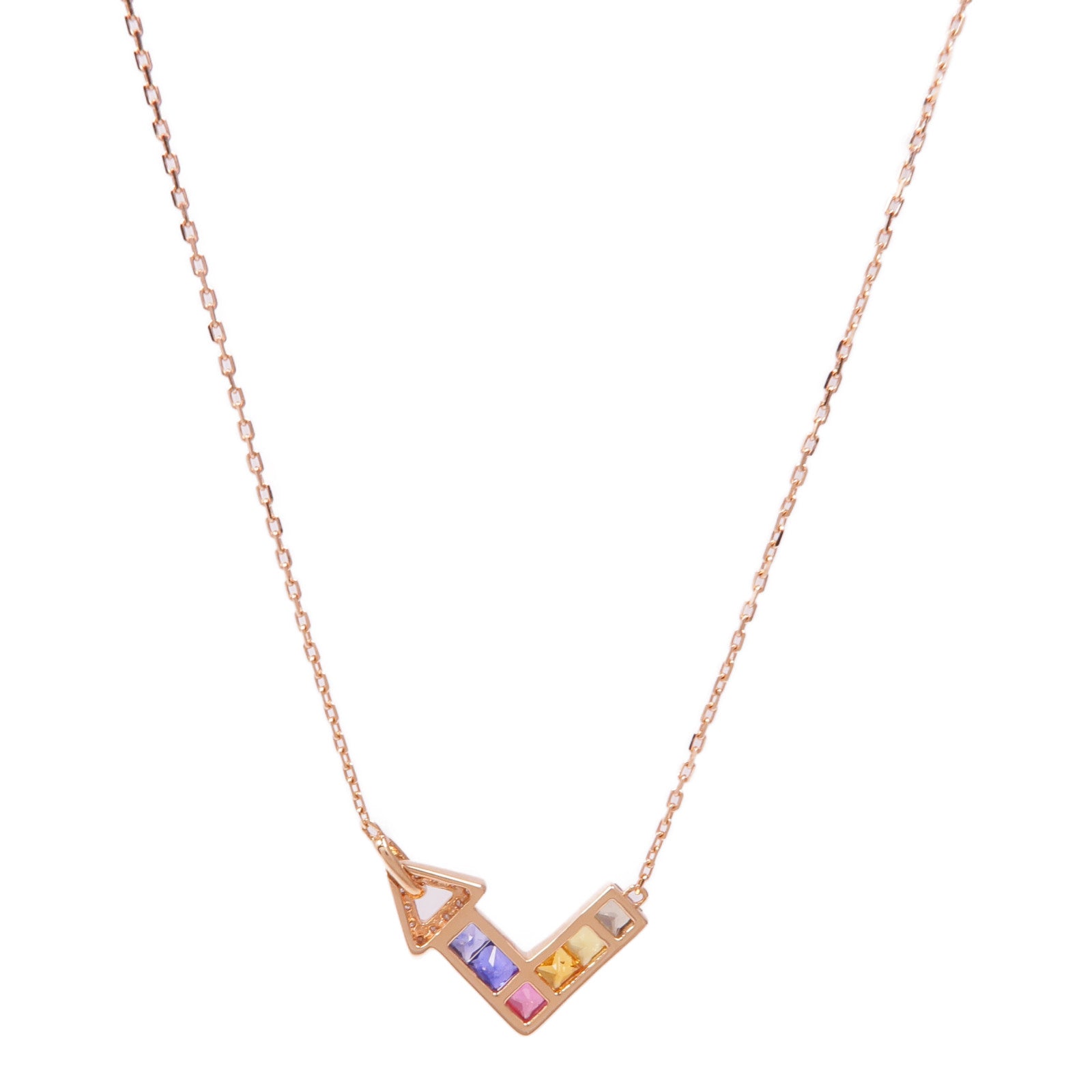 JEWELRY 【激減優惠】18K玫瑰金Diamond Sapphire Necklace鑽石/藍寶石項鍊