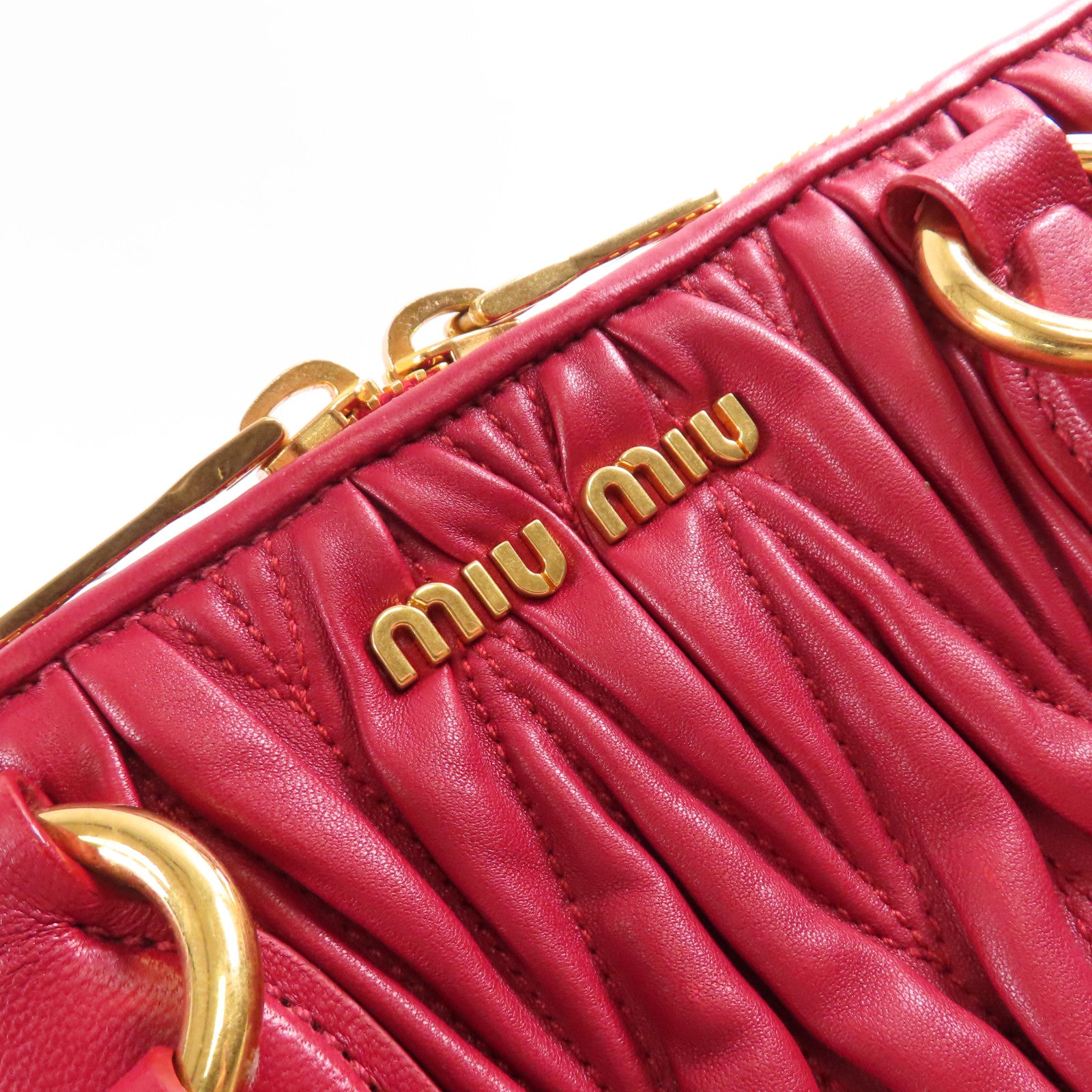 Miu Miu 皮革2 Way Shoulder金扣手挽肩背兩用袋