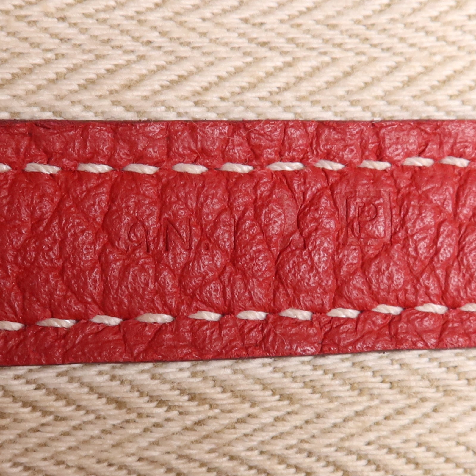 HERMES Negonda皮革Garden Party PM銀扣手挽袋Rouge Casaque